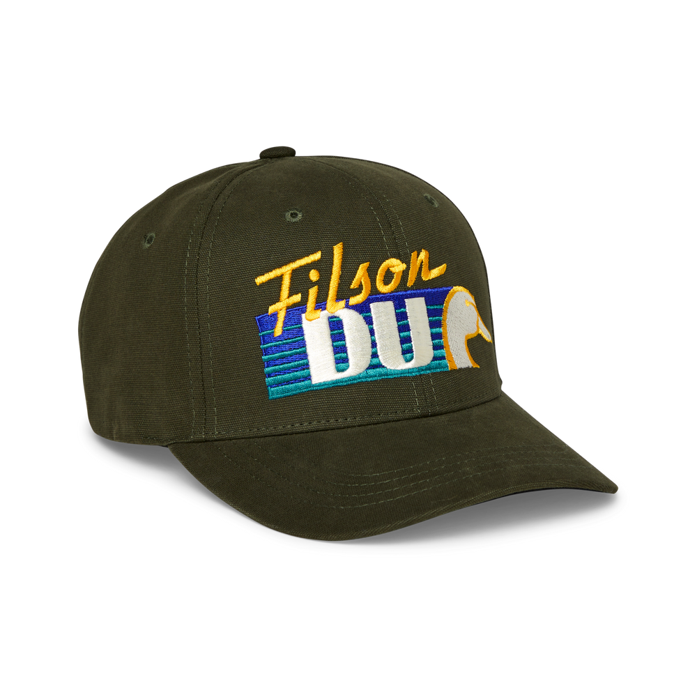 Front-facing image of the Filson Ducks Unlimited Logger Cap - Filson / Du