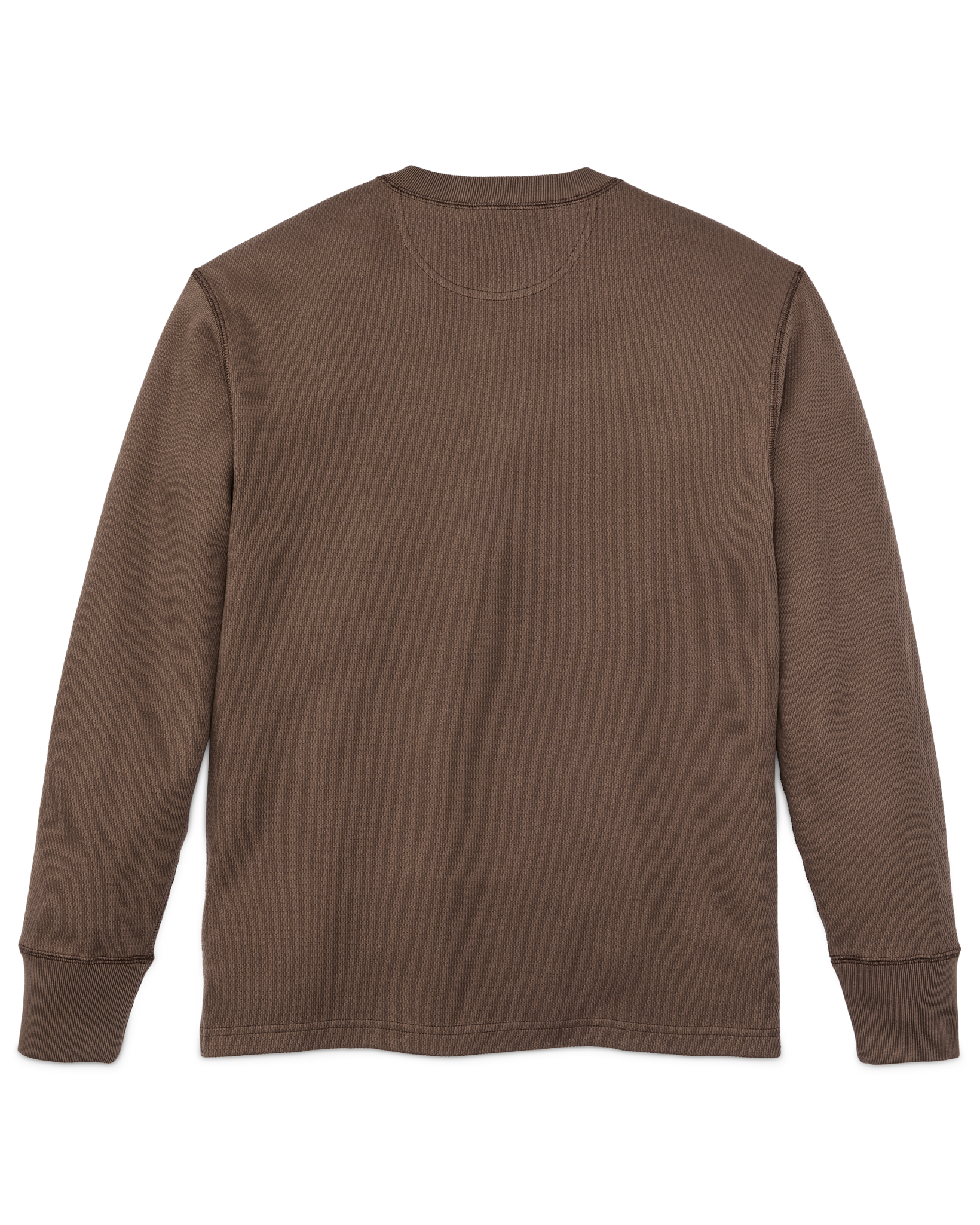 Waffle Knit Henley - Brown