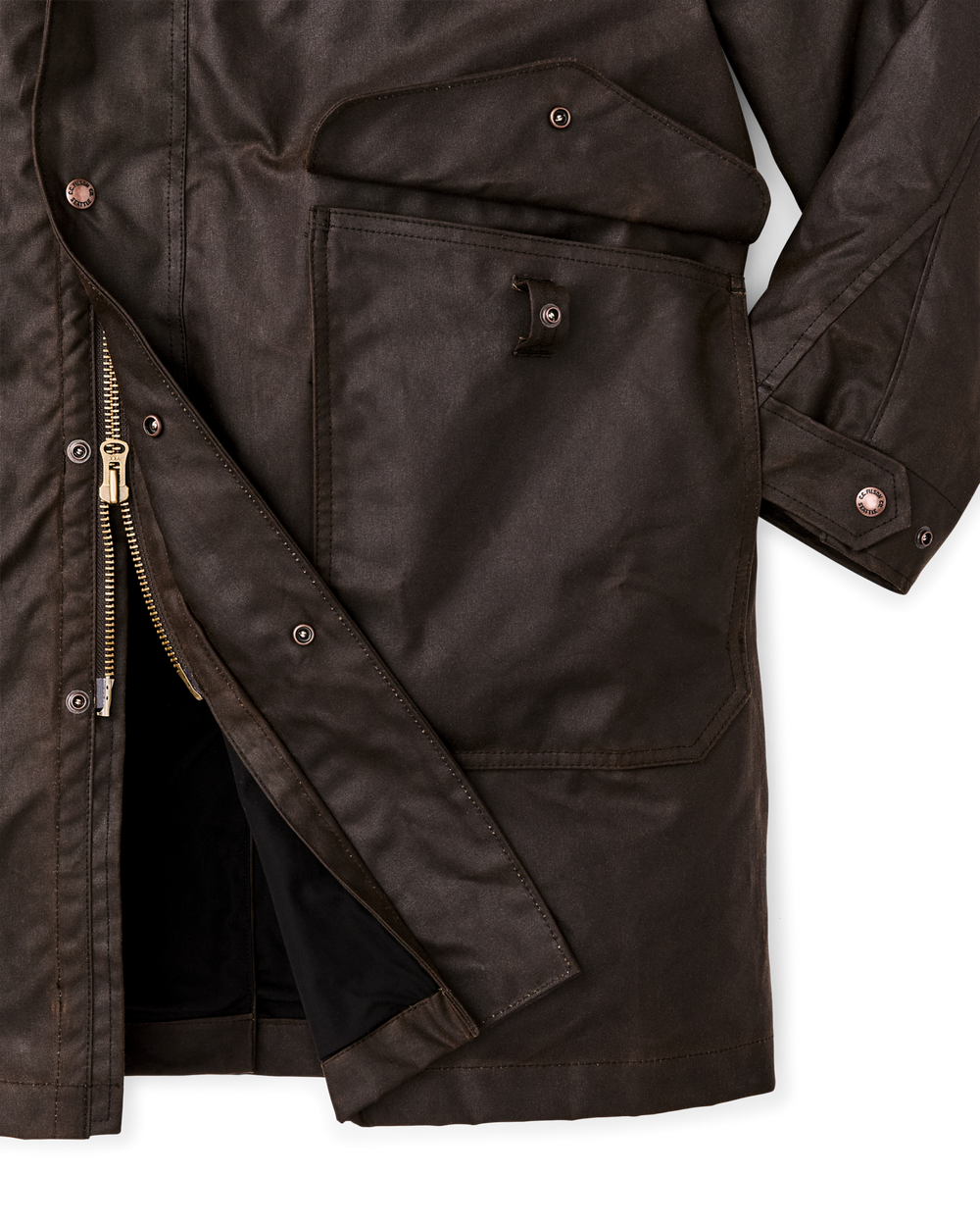 Alternate view of the Filson Shelter Cloth Trench Coat - Orca Gray