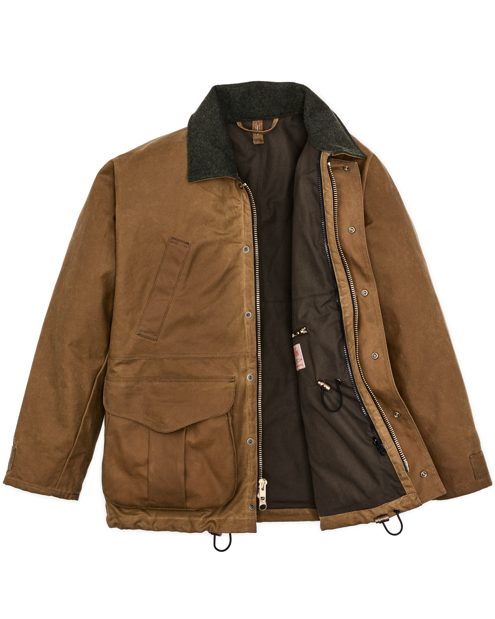 Alternate view of the Filson Lined Tin Cloth Field Jacket - Dark Tan