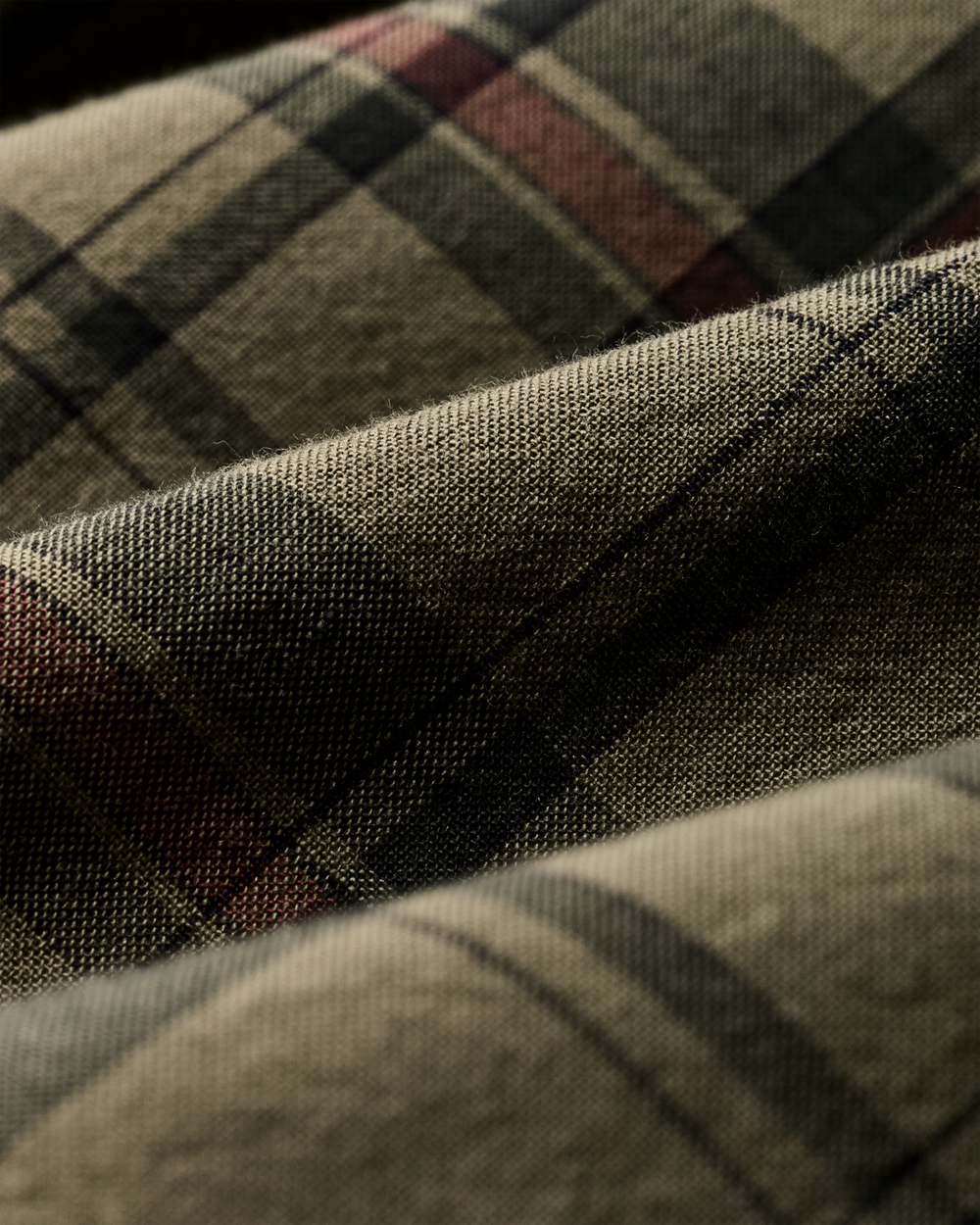 Madras Button-Down Shirt - Olive / Gravel Plaid