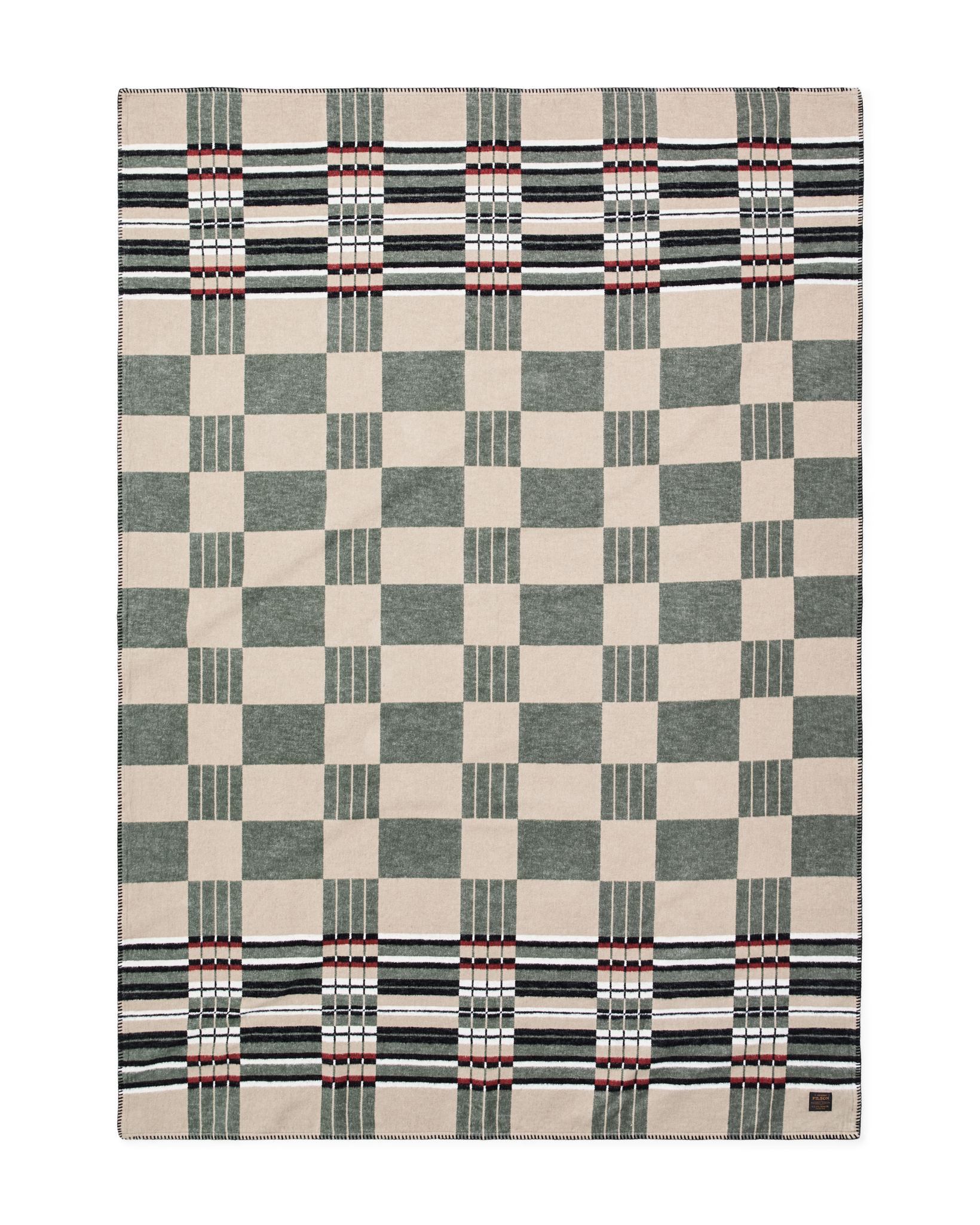 Front-facing image of the Filson Longmire Cotton Blanket - Silver Sage