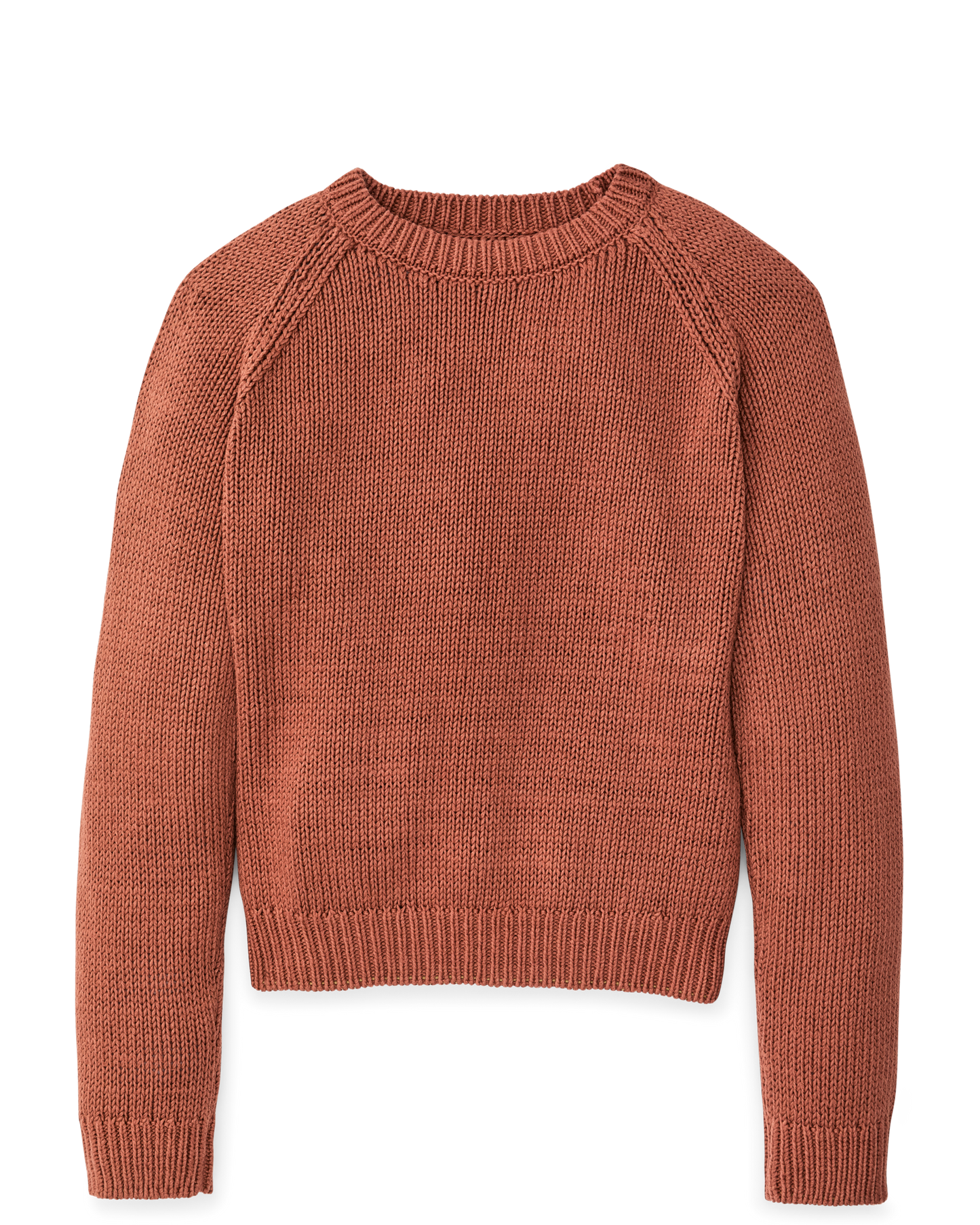 Front-facing image of the Filson Women's Cotton Crewneck Sweater - Copper Brown