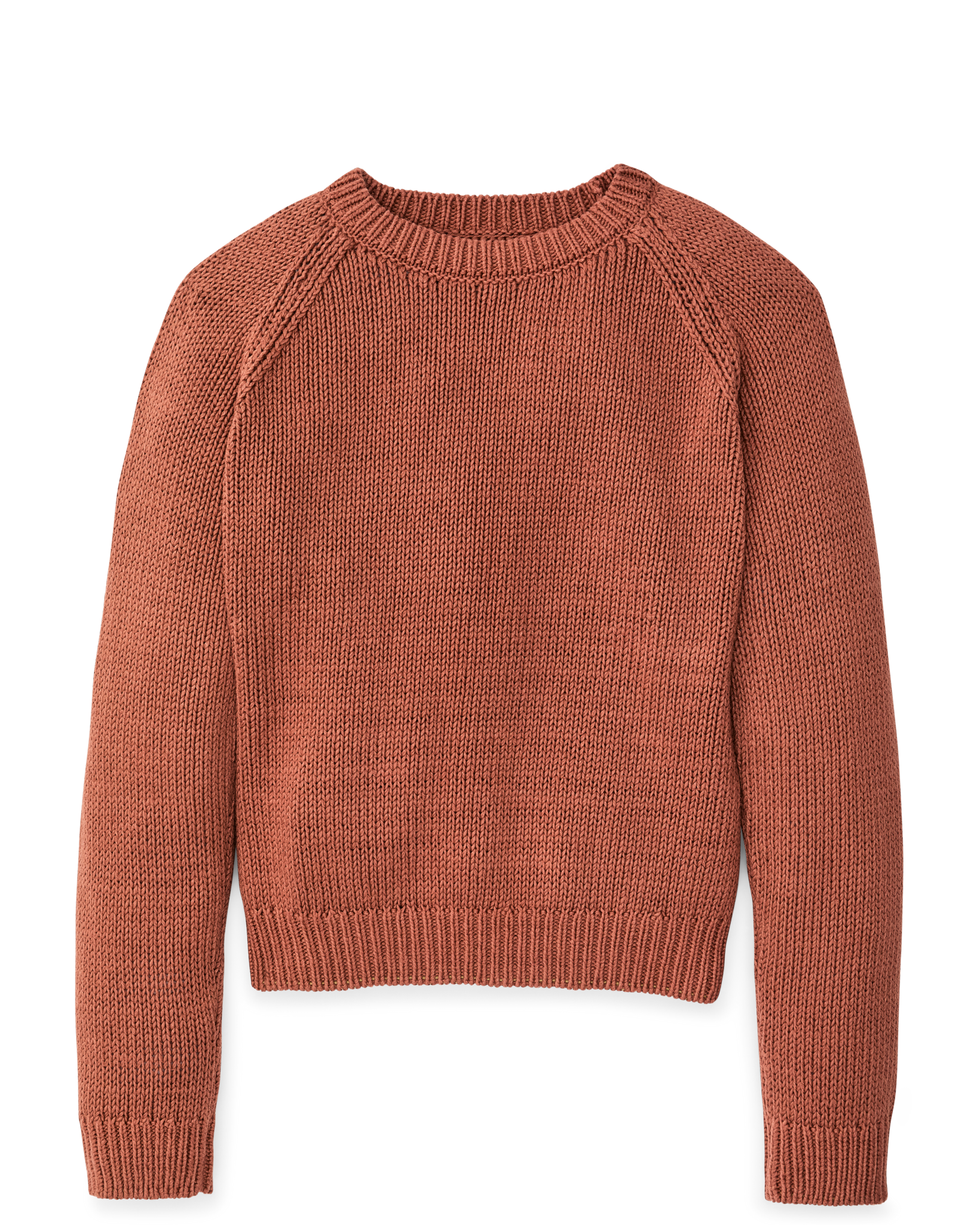 Front-facing image of the Filson Women's Cotton Crewneck Sweater - Copper Brown