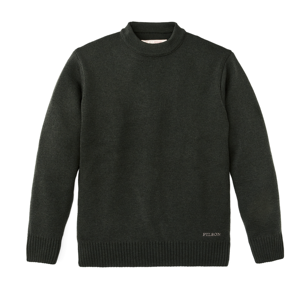 Front-facing image of the Filson Crewneck Guide Sweater - Dark Timber