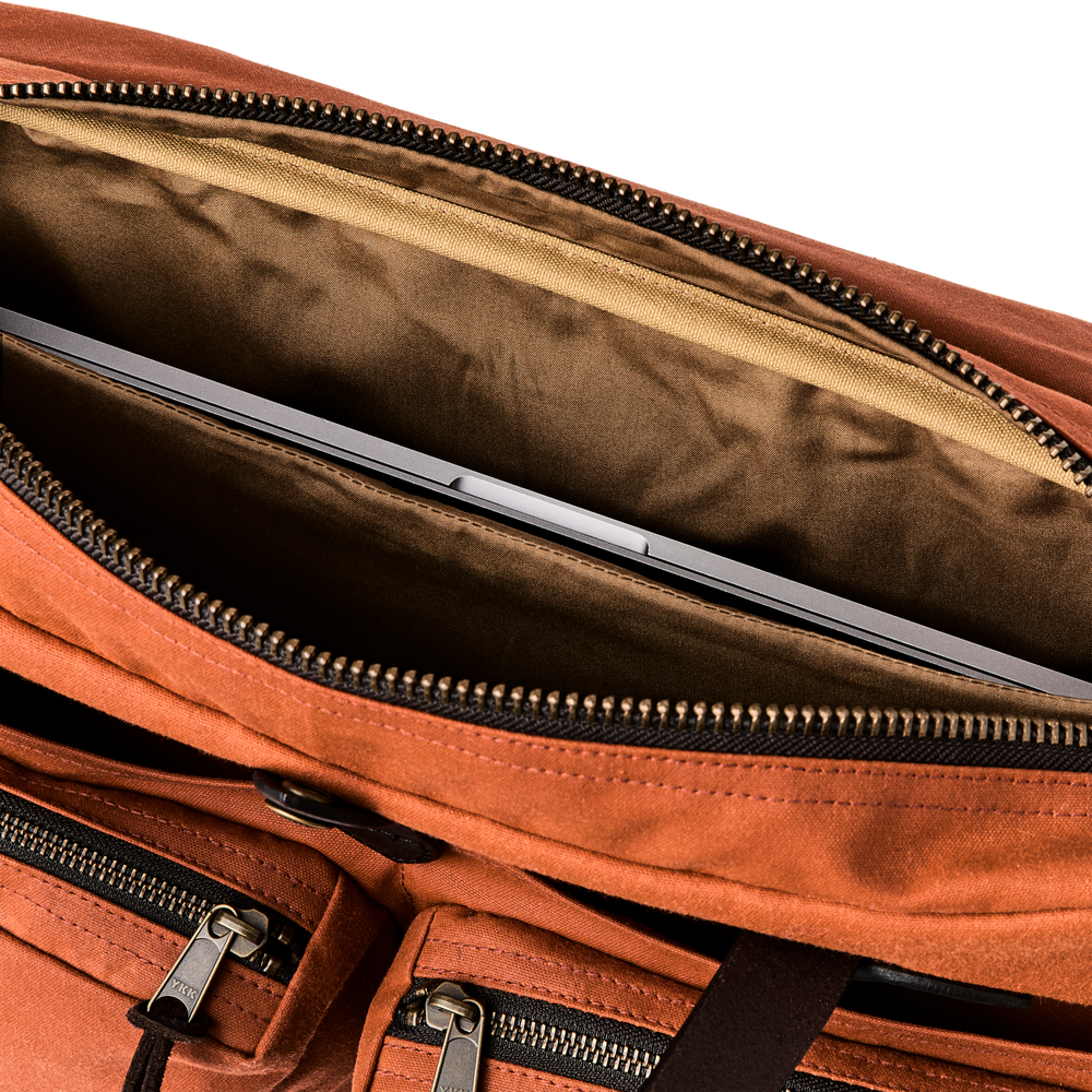 Alternate view of the Filson 24 Hour Tin Cloth Briefcase - Rust