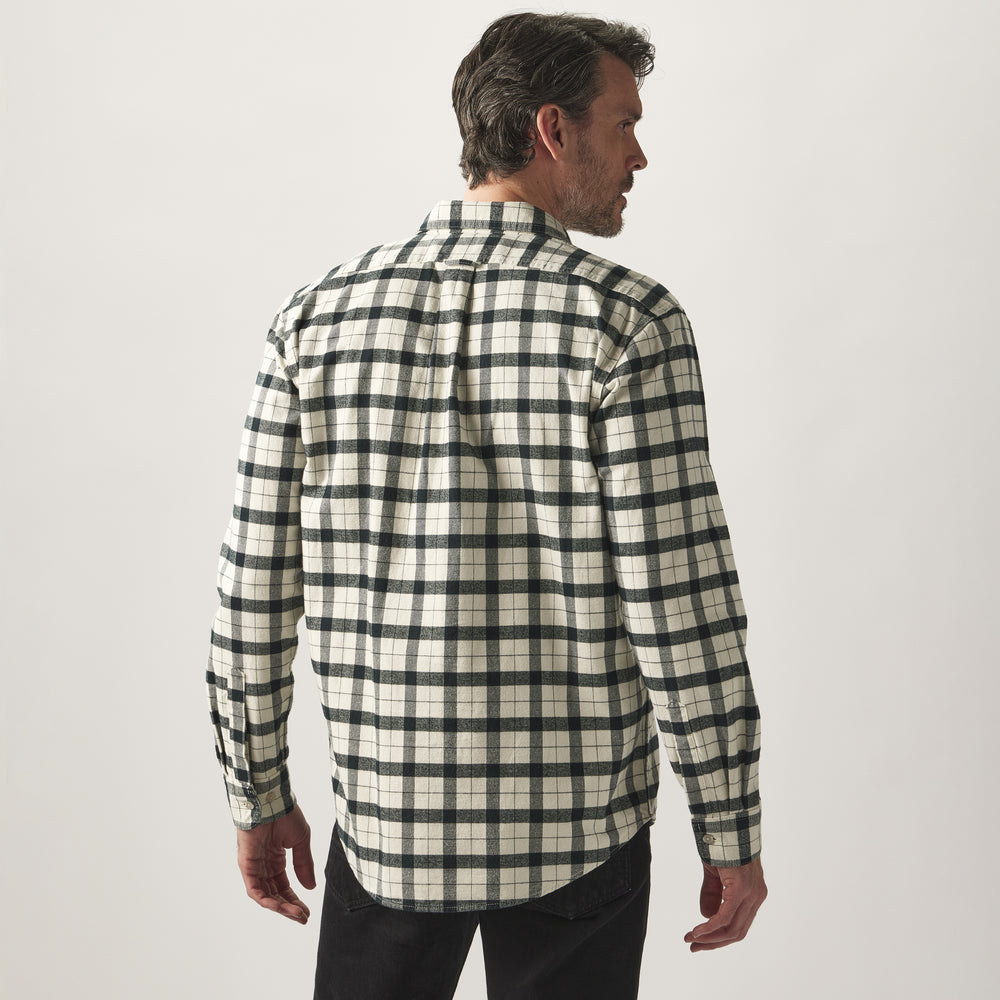 Model wearing a Filson Alaskan Guide Shirt.