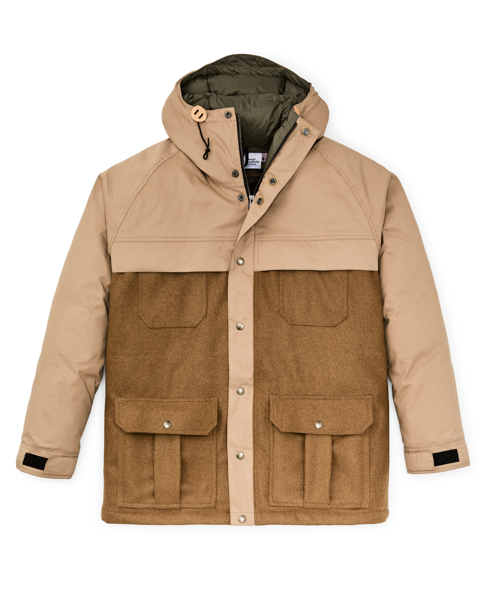 Filson X Crescent Down Works Parka - Dark Tan / Tan | Filson