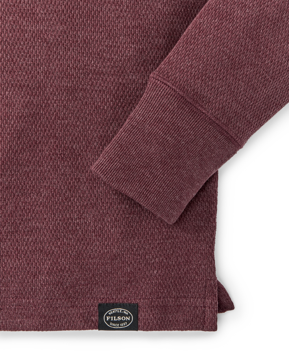 Waffle Knit Henley - Dark Port Heather
