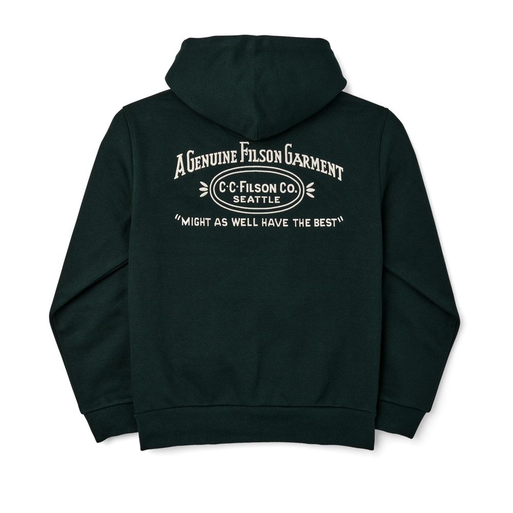 Alternate view of the Filson Prospector Embroidered Hoodie - Fir Oval