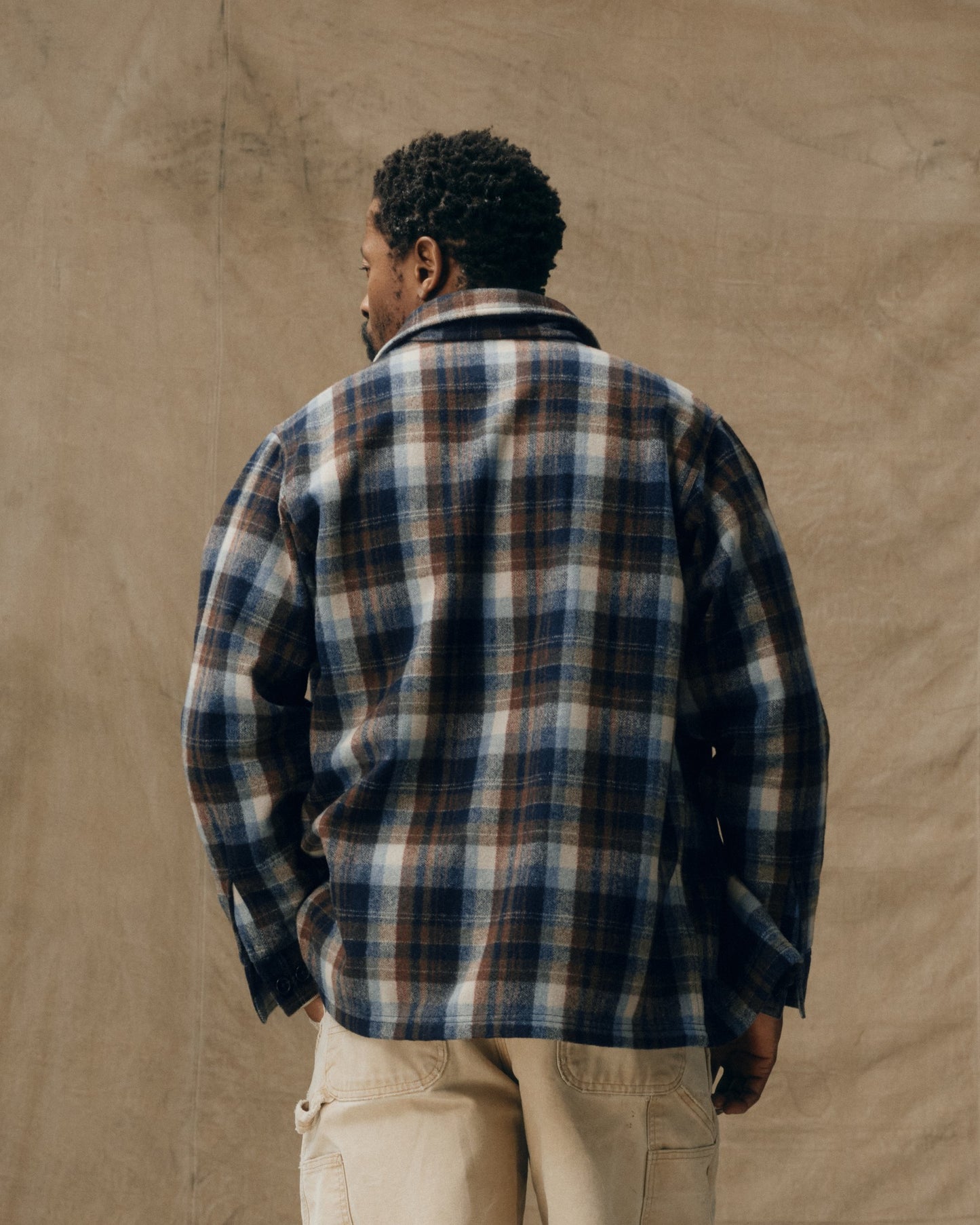 Wool Jac-shirt - Brown / Light Blue Multi Plaid