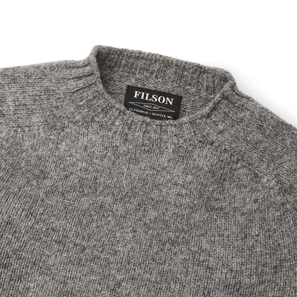 Alternate view of the Filson 4gg Heritage Crewneck Sweater - Heather Gray