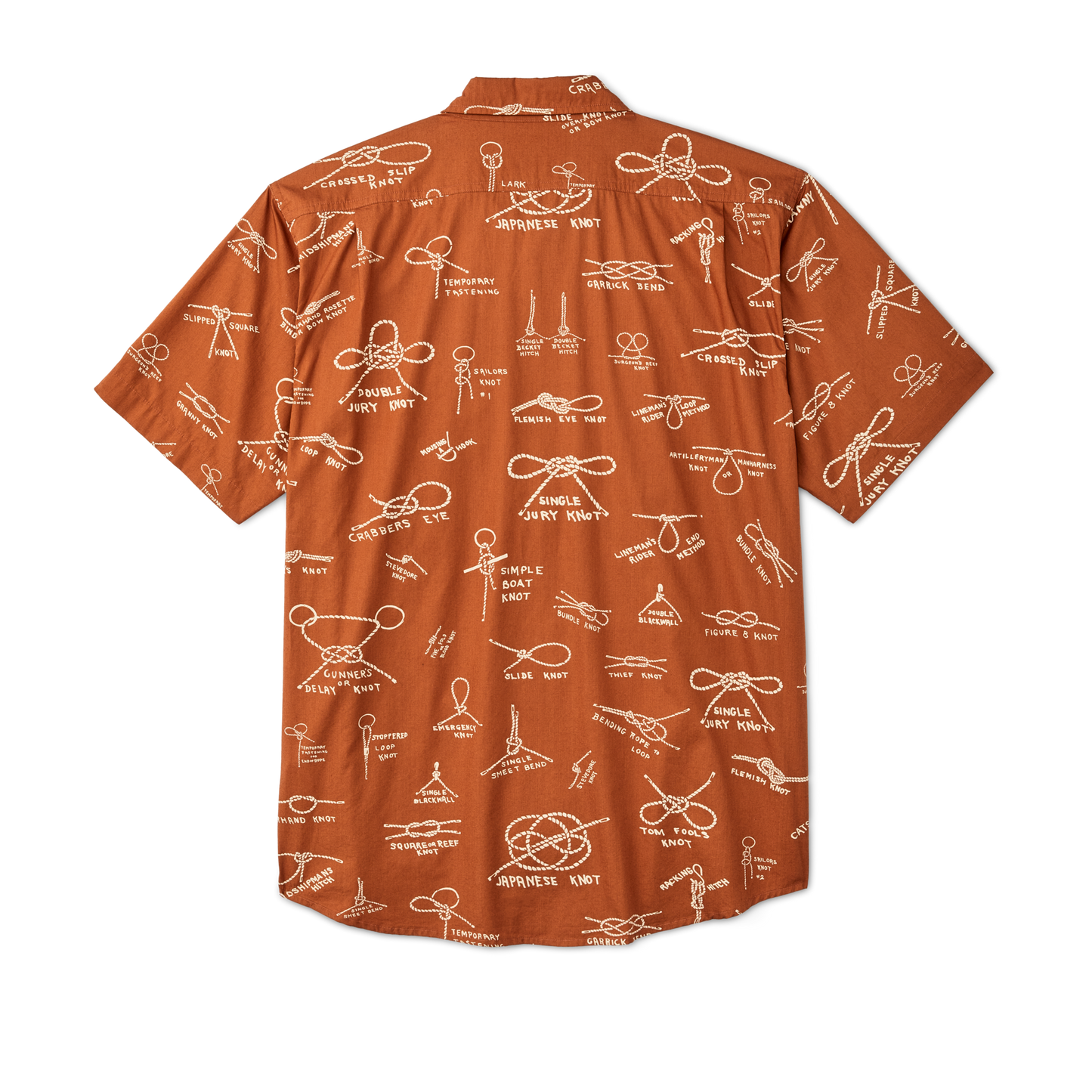 Alternate view of the Filson Filson's Washed Short Sleeve Feather Cloth Shirt - Bourbon / Knots