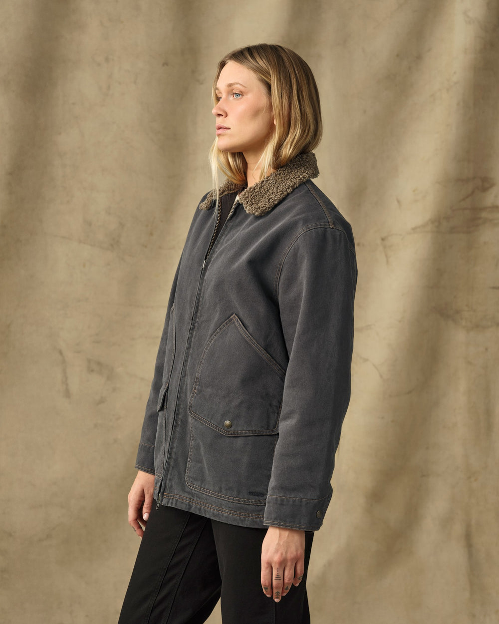 Women's Insulated Denim Outfitter Coat - Black