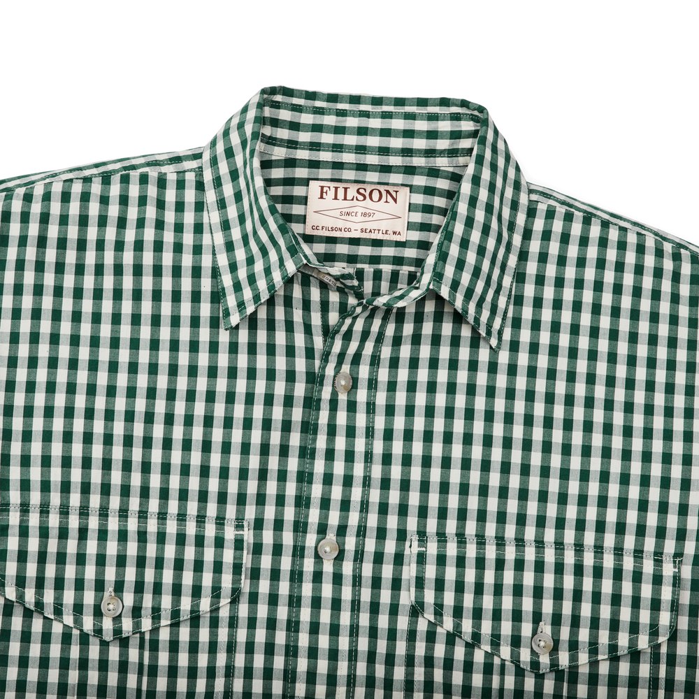 Alternate view of the Filson Filson's Washed Feather Cloth Shirt - Silver Pine Check