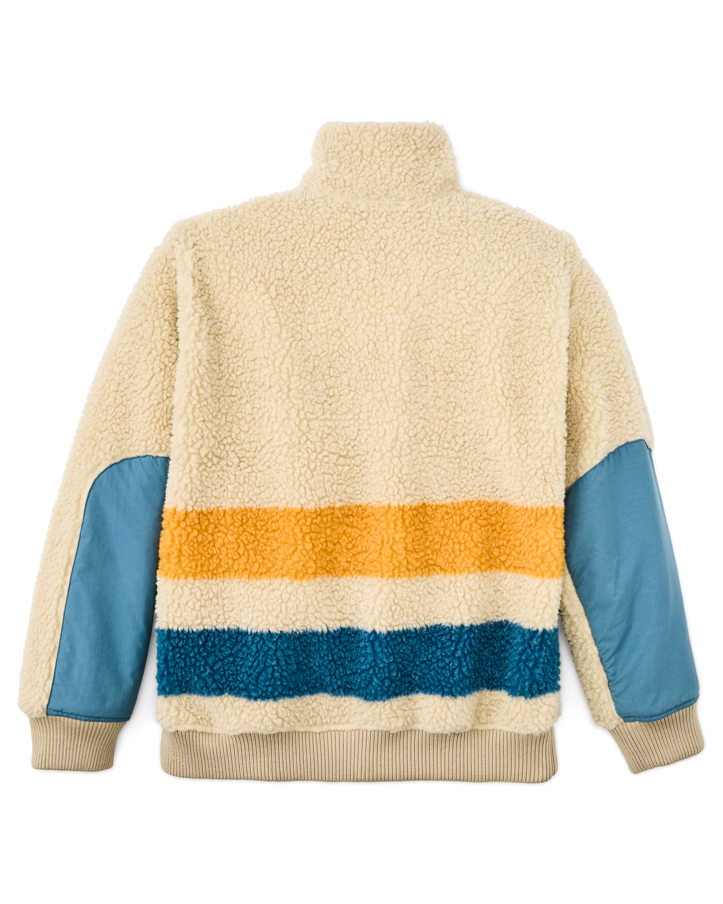 Women's Pile Fleece Popover - Yellow / Blue Blanket Stripe