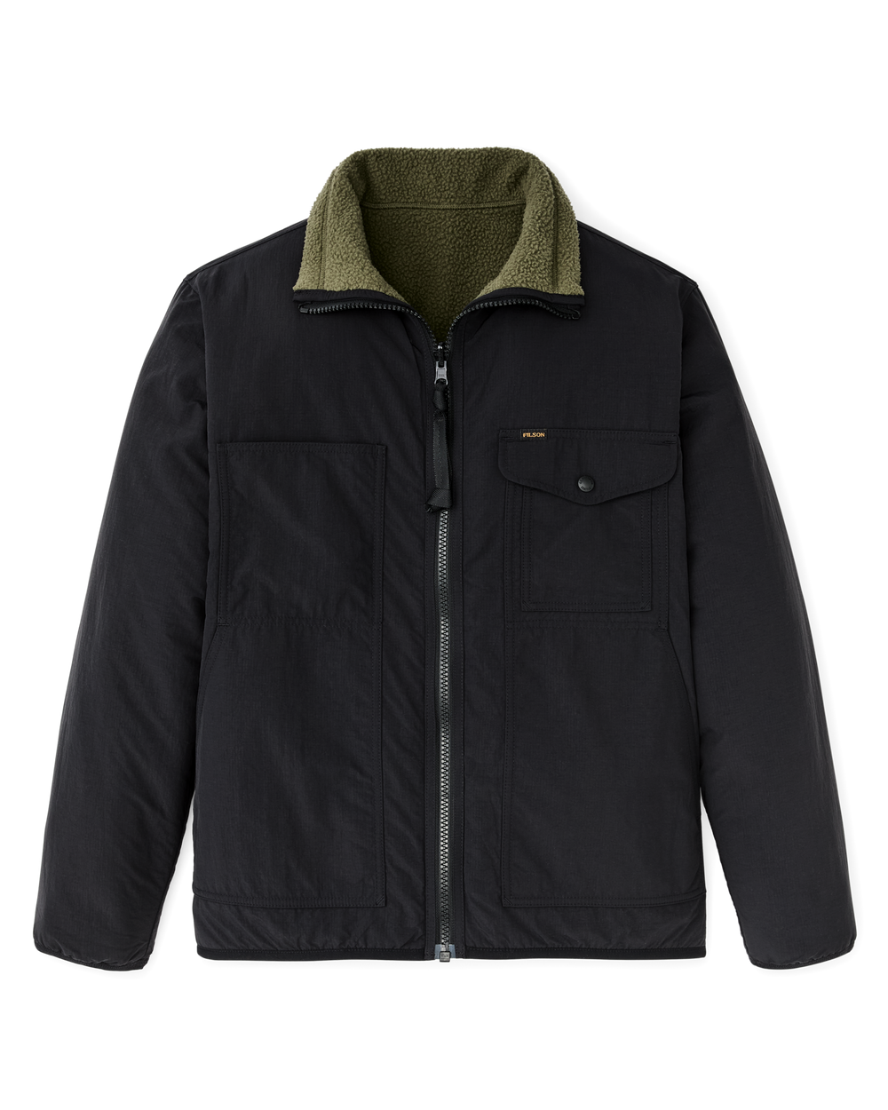 Reversible Pile Fleece Jacket - Dark Olive Drab | Filson