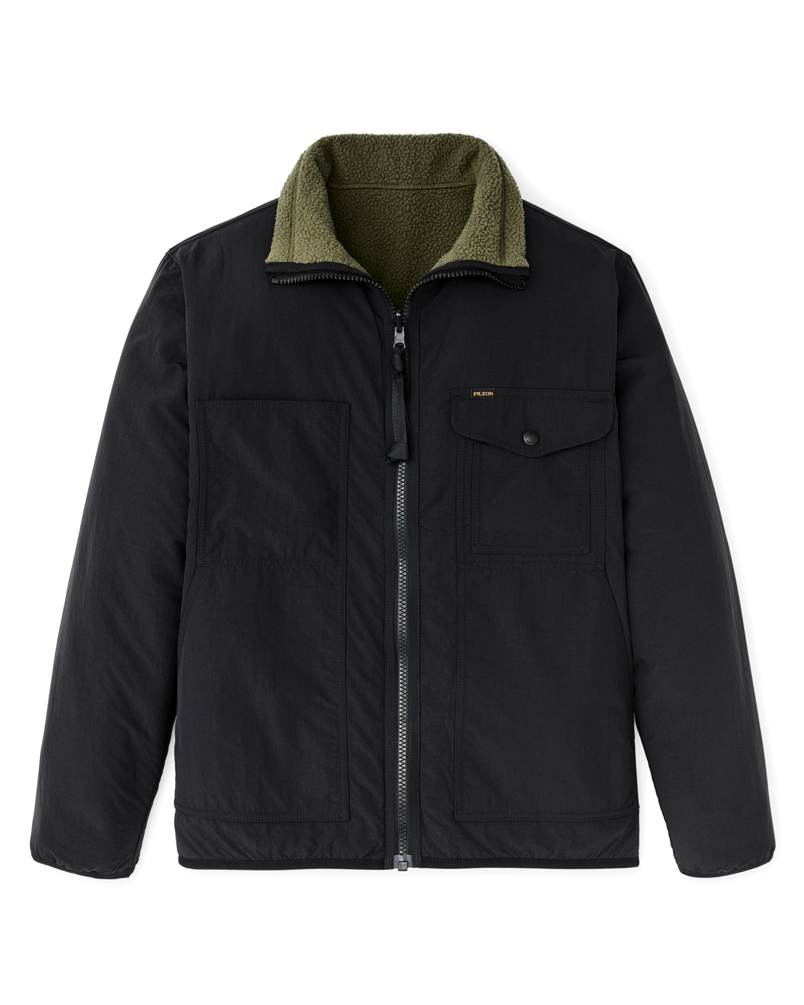 Reversible Pile Fleece Jacket - Dark Olive Drab