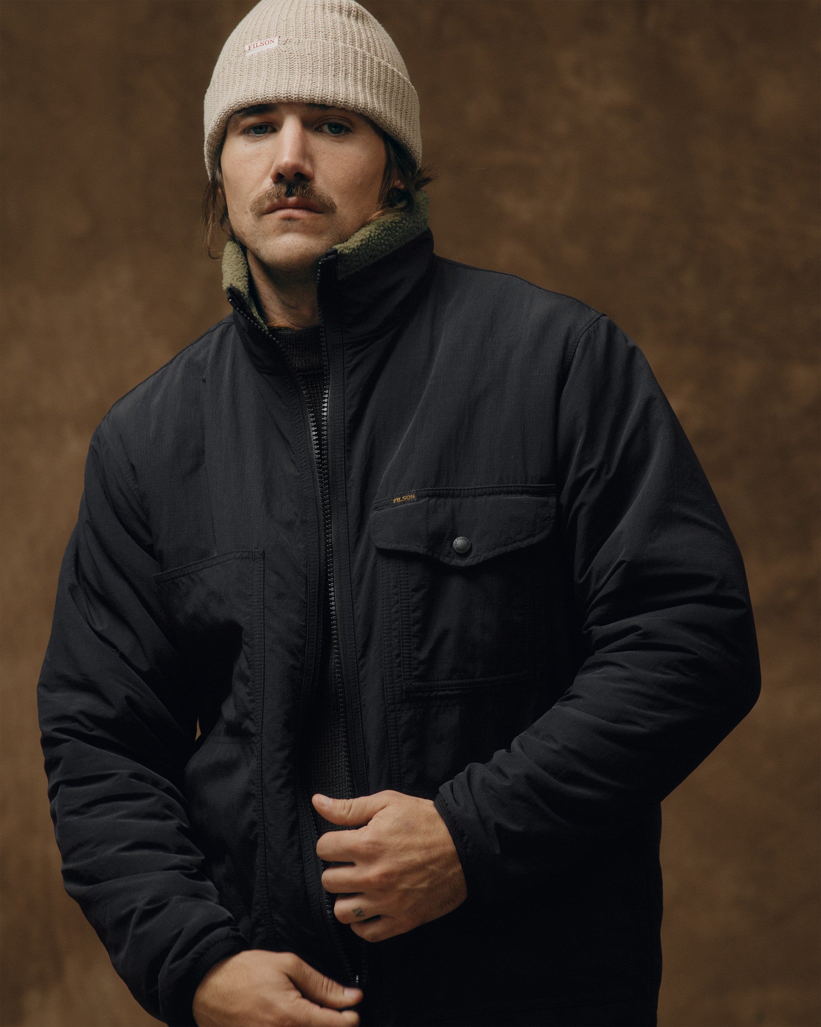 Reversible Pile Fleece Jacket - Dark Olive Drab