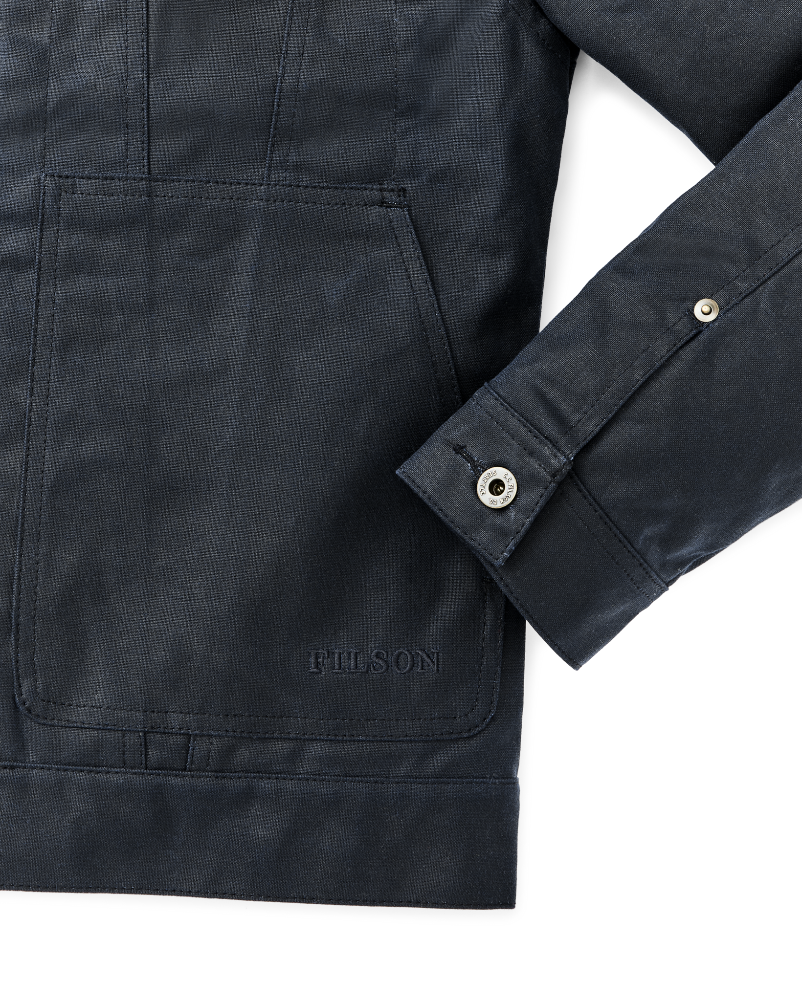 Alternate view of the Filson Tin Cloth Short Lined Cruiser Jacket - Service Blue