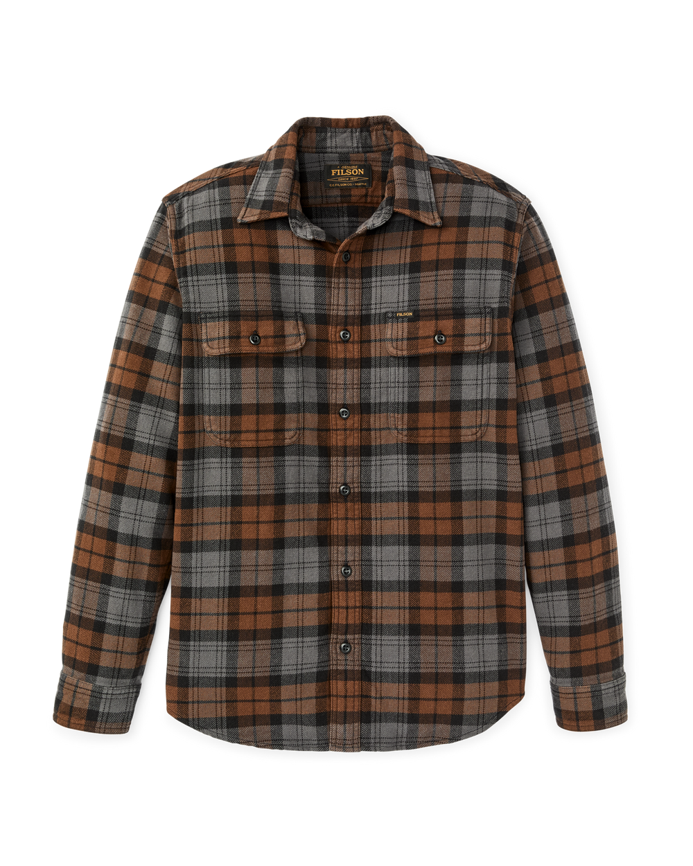 Vintage Flannel Work Shirt - Brown / Charcoal Plaid