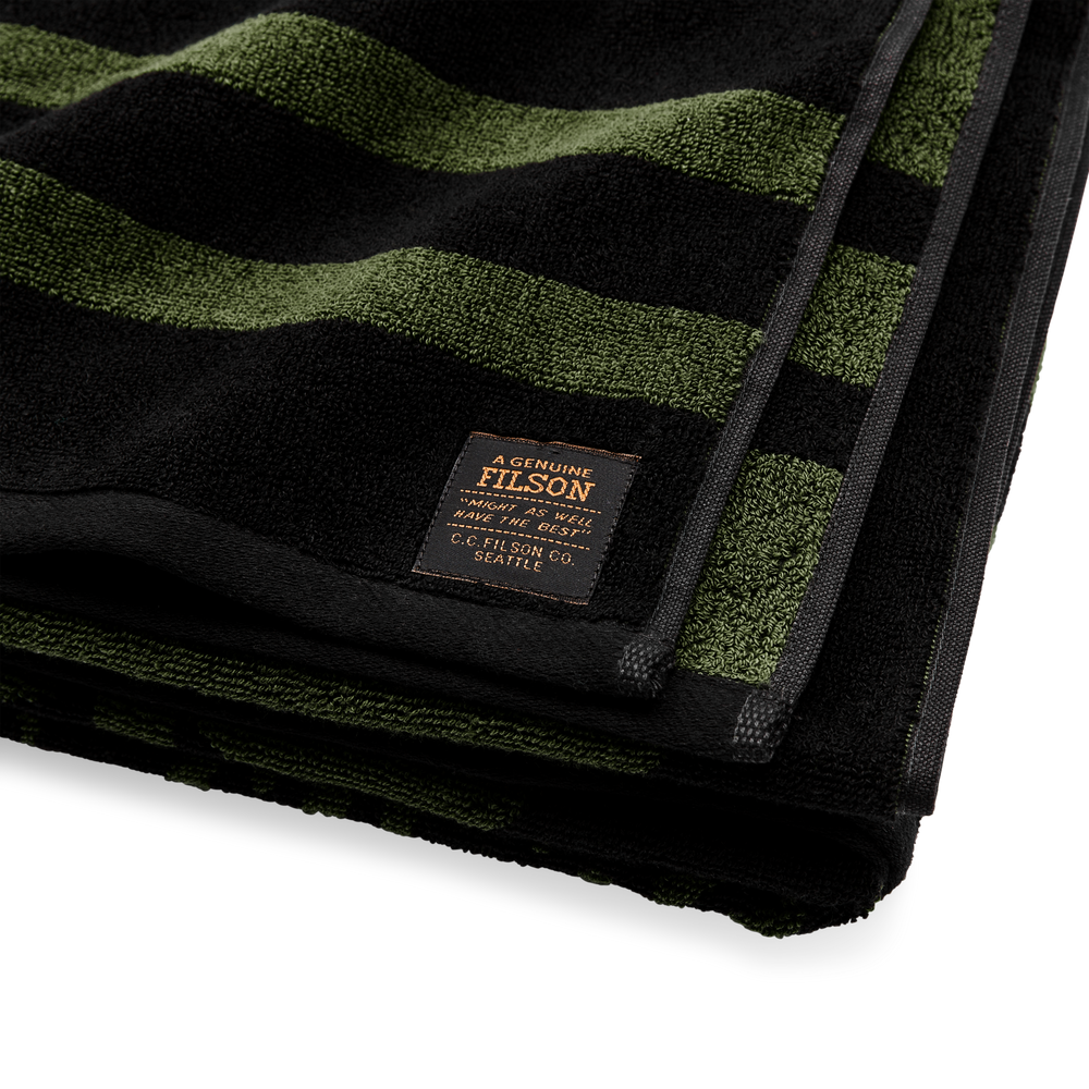 Alternate view of the Filson Smokey Bear Towel - Black / Olive / Smokey