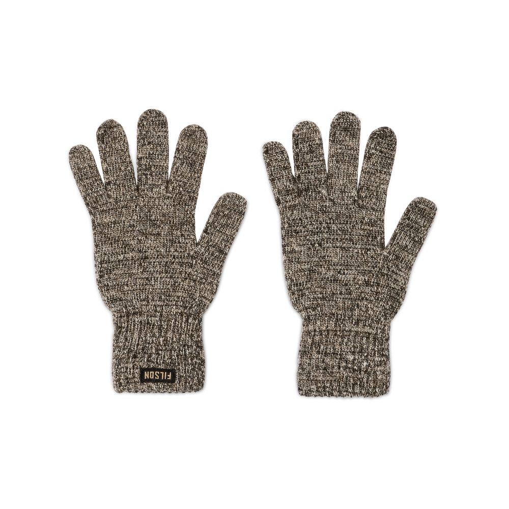 Front-facing image of the Filson Full Finger Knit Gloves  - Root Heather