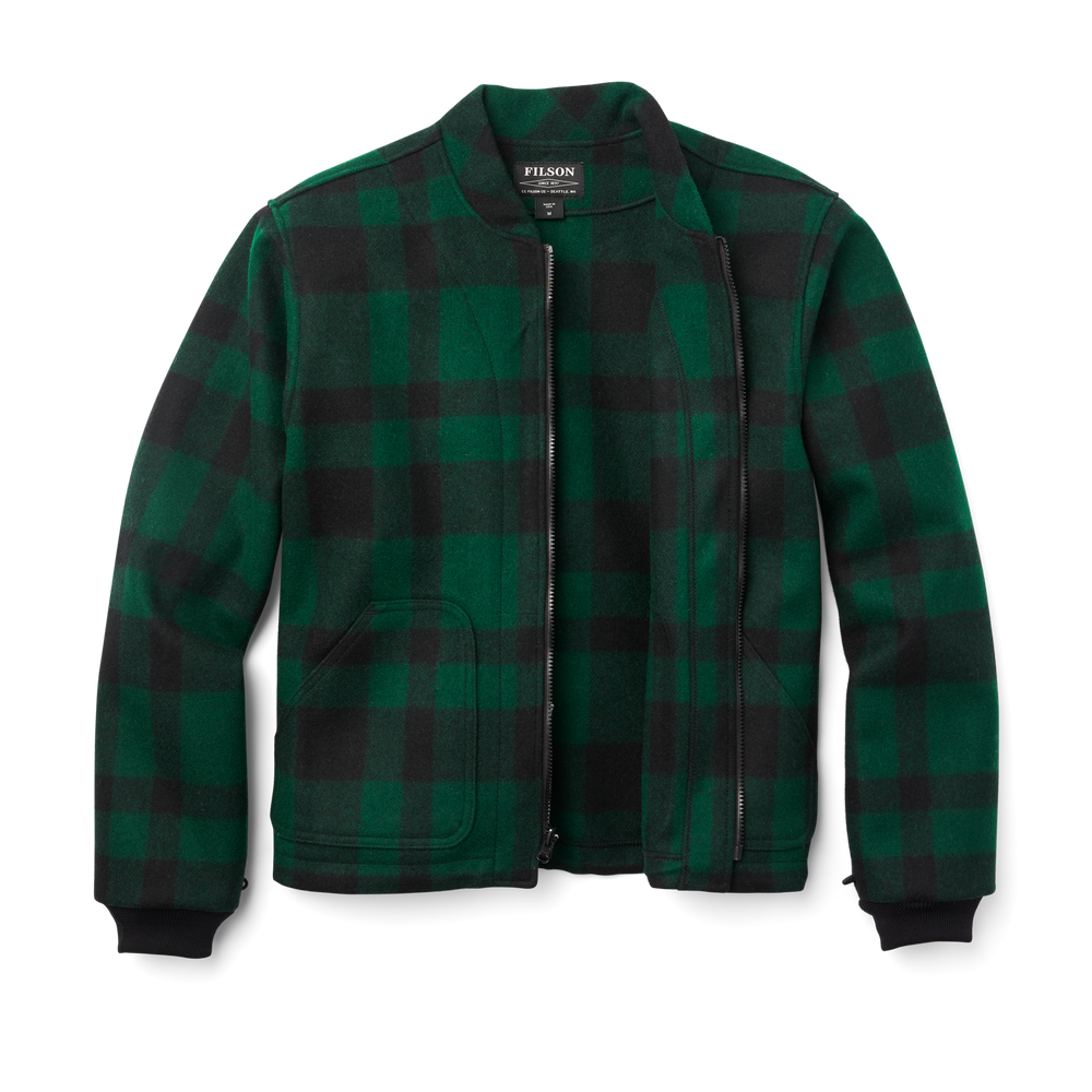 Alternate view of the Filson Mackinaw Wool Jacket Liner - Green / Black Plaid