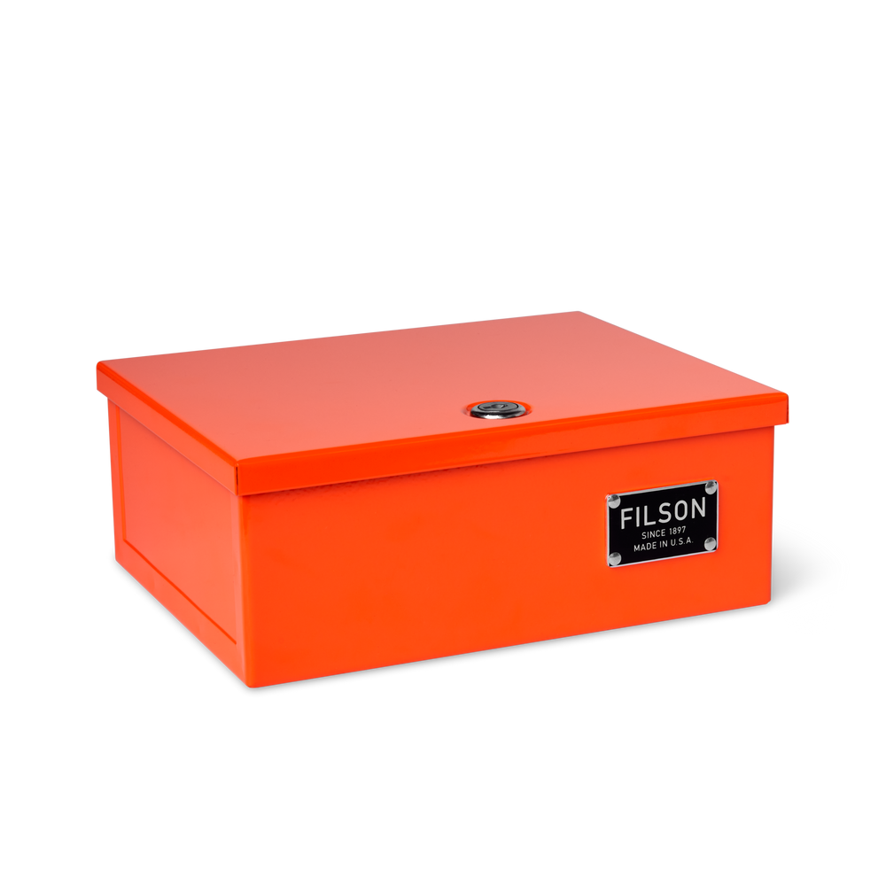 Front-facing image of the Filson Lock Box With Key - Flame