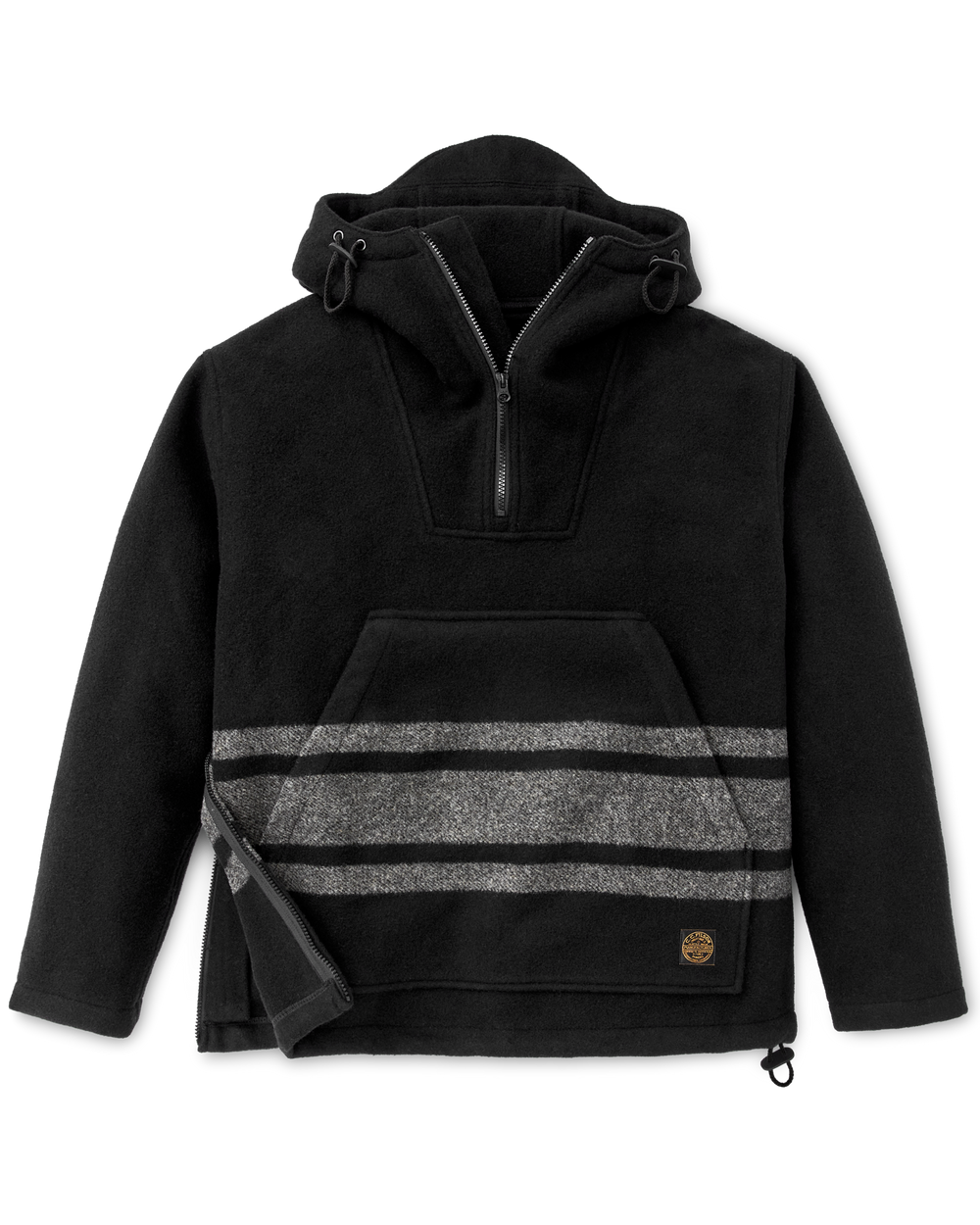 Alternate view of the Filson Mackinaw Wool Anorak - Black / Gray Stripe