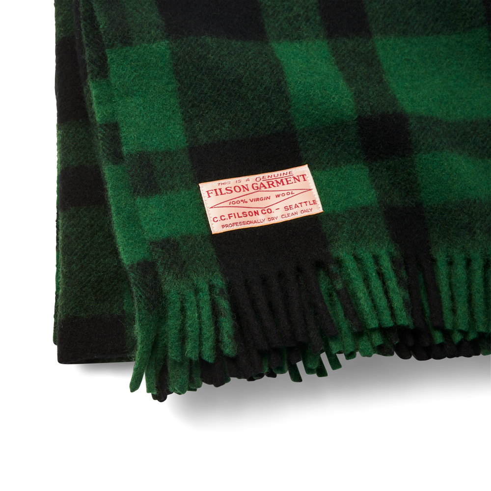 Mackinaw Wool Lap Robe - Black Dark Green