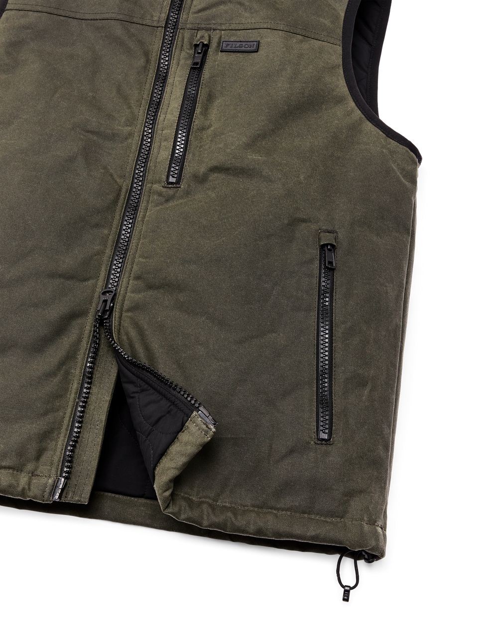 Alternate view of the Filson Tin Cloth Insulated Vest - Otter Green
