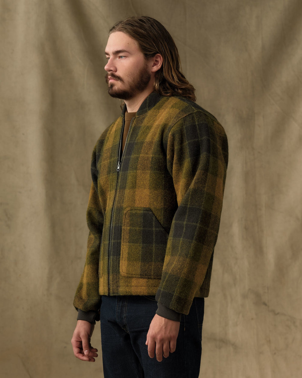 Mackinaw Wool Jacket Liner - Loden Heather Plaid