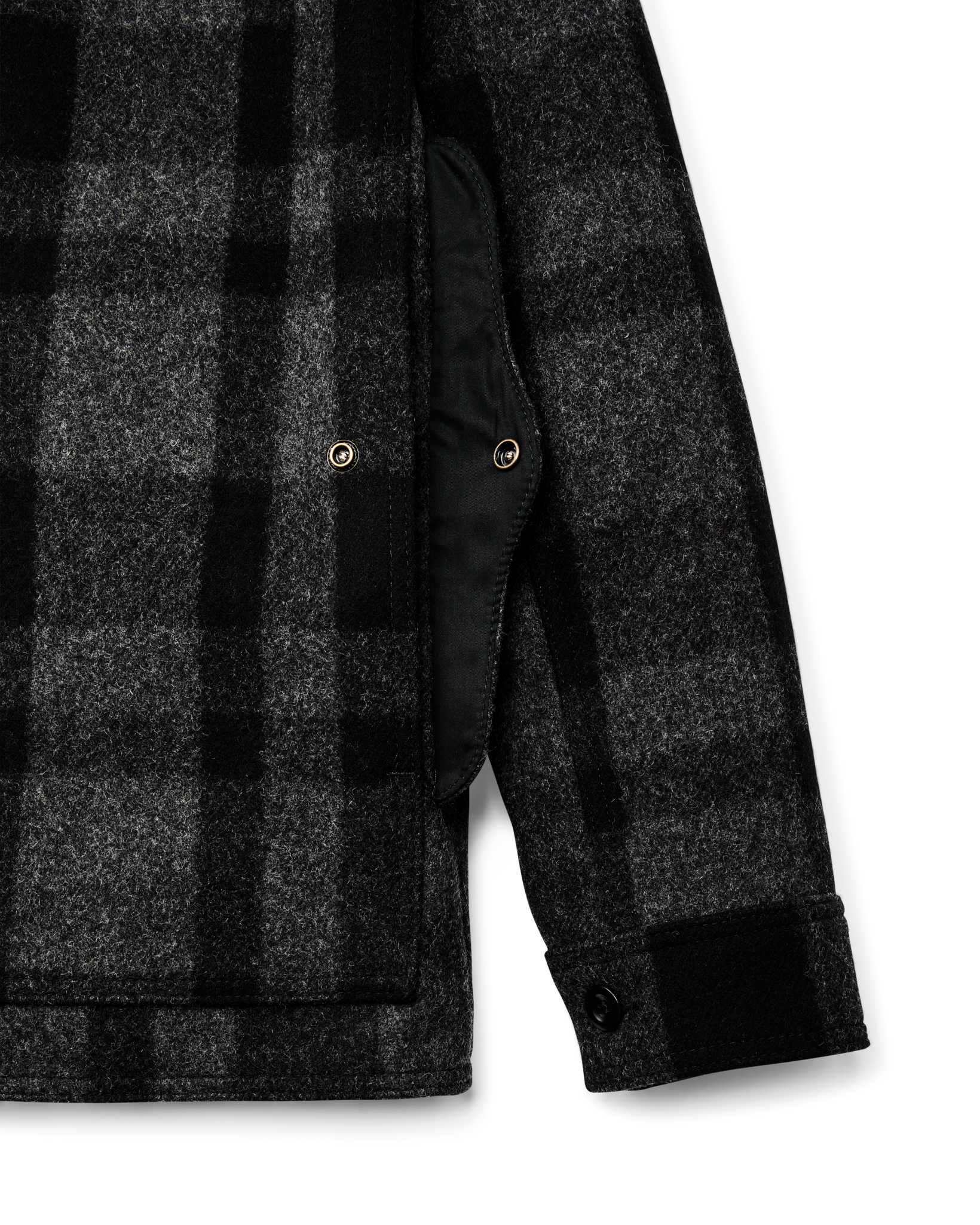 1940s Mackinaw Wool Cruiser Jacket - Charcoal / Black Heritage Plaid