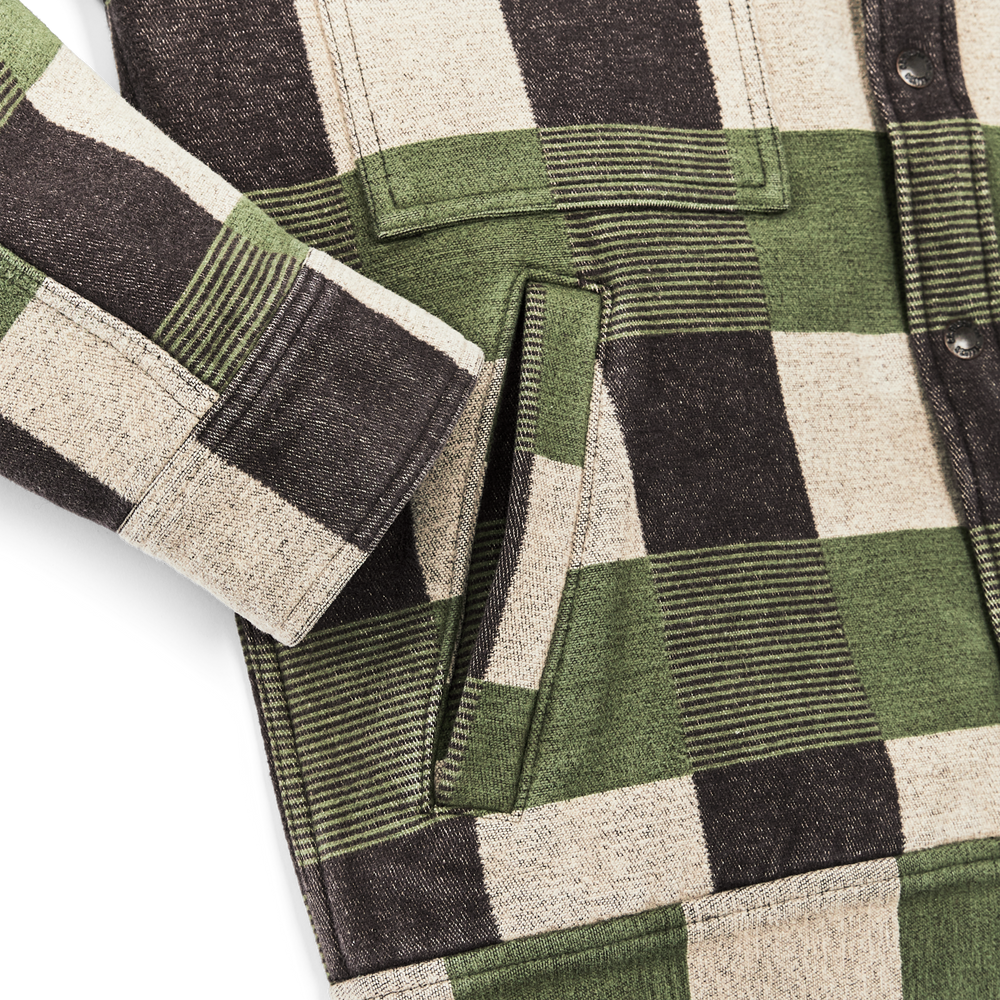 Alternate view of the Filson Beartooth Camp Jacket - Cinder / Olive Check
