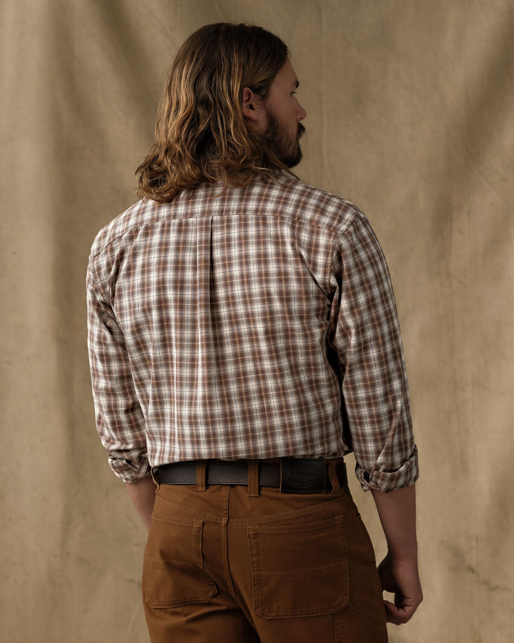 Chambray Button-Down Shirt - Cascade Plaid