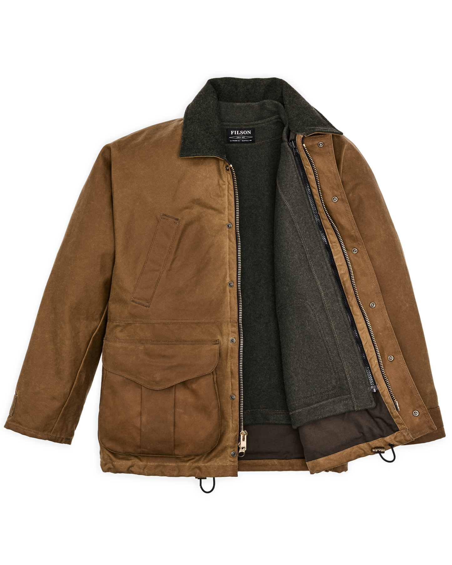 Alternate view of the Filson Lined Tin Cloth Field Jacket - Dark Tan
