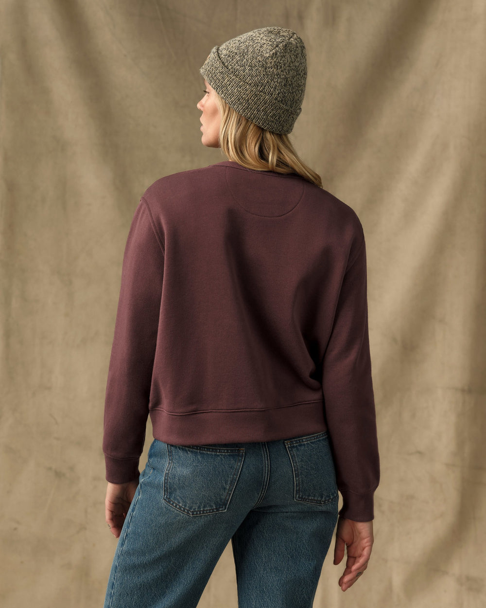 Women's French Terry Crewneck - Eagle Brown
