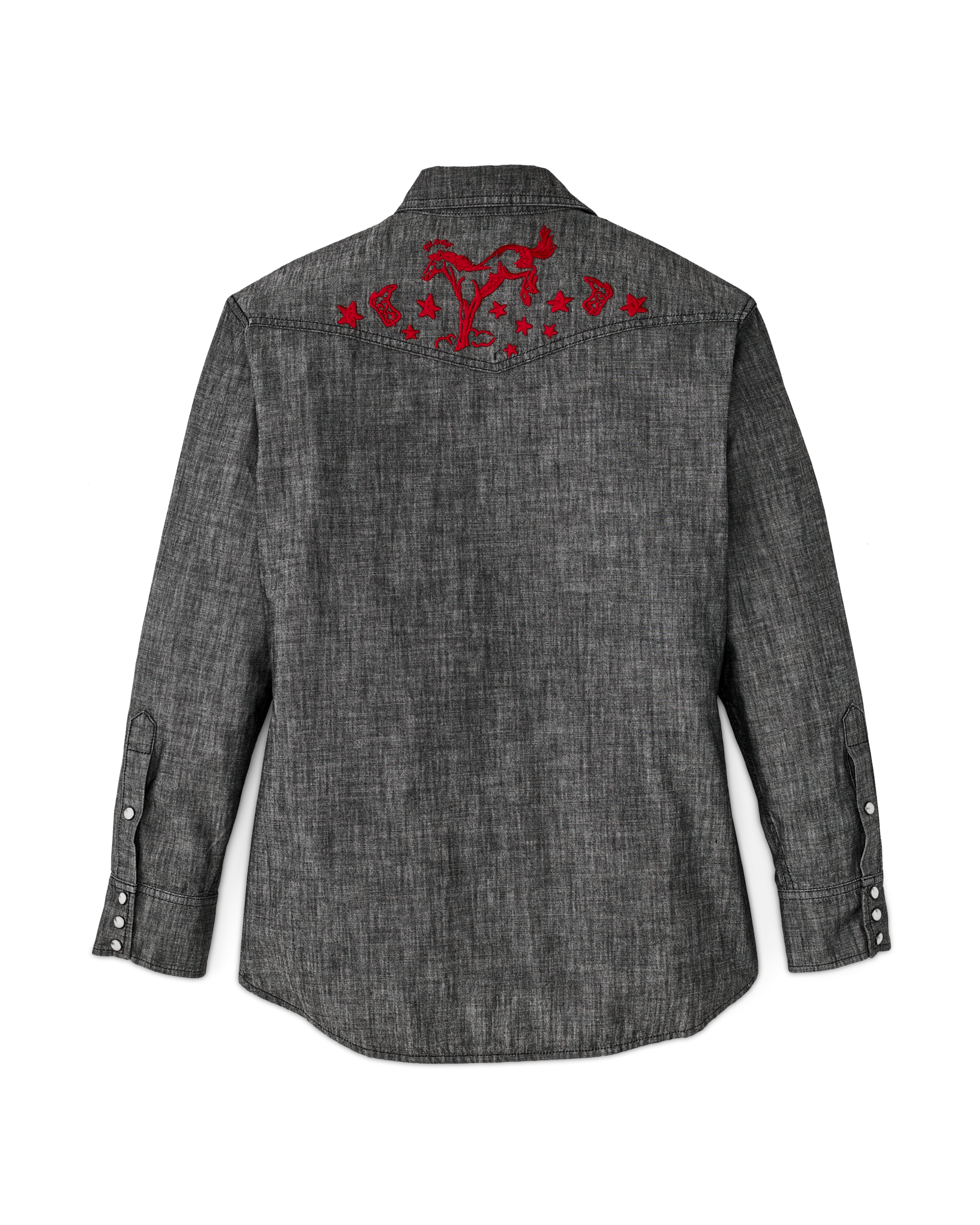 Women's Embroidered Western Shirt - Black Chambray / Western
