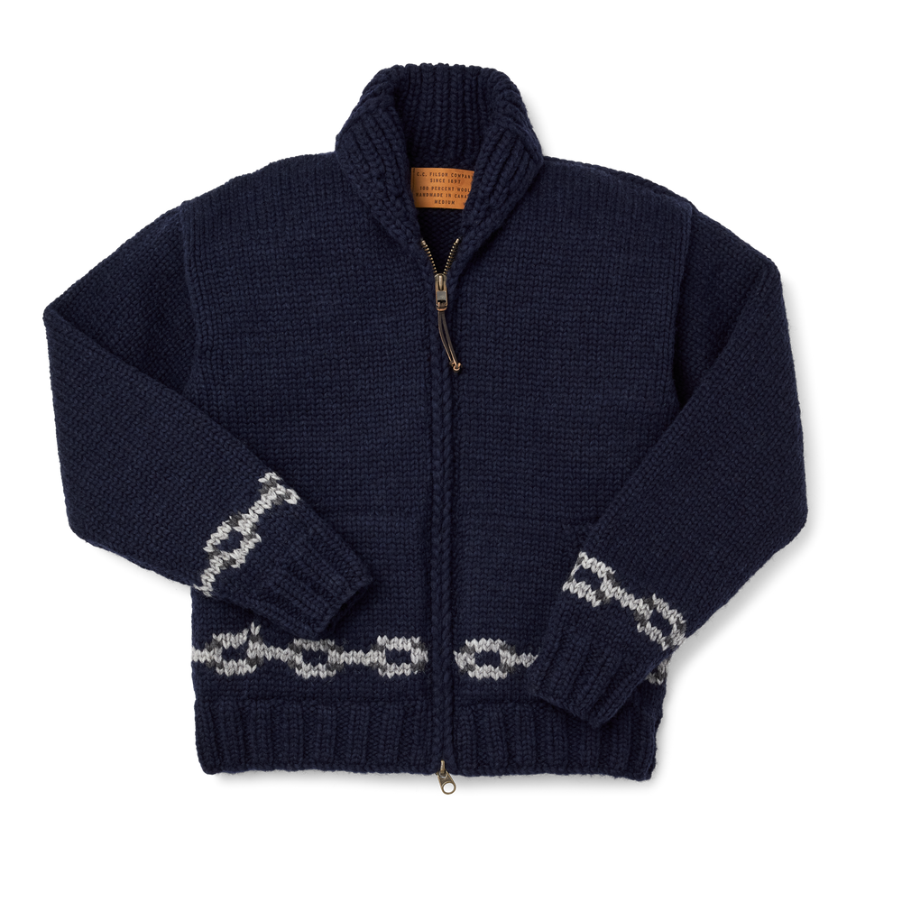 Front-facing image of the Filson Handmade Sweater - Navy Coal
