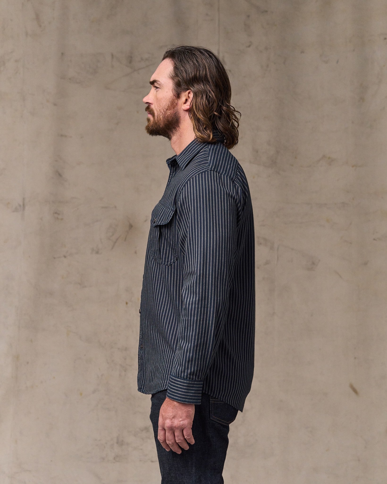 Lightweight Alaskan Guide Shirt - Indigo / Ticking Stripe | Filson