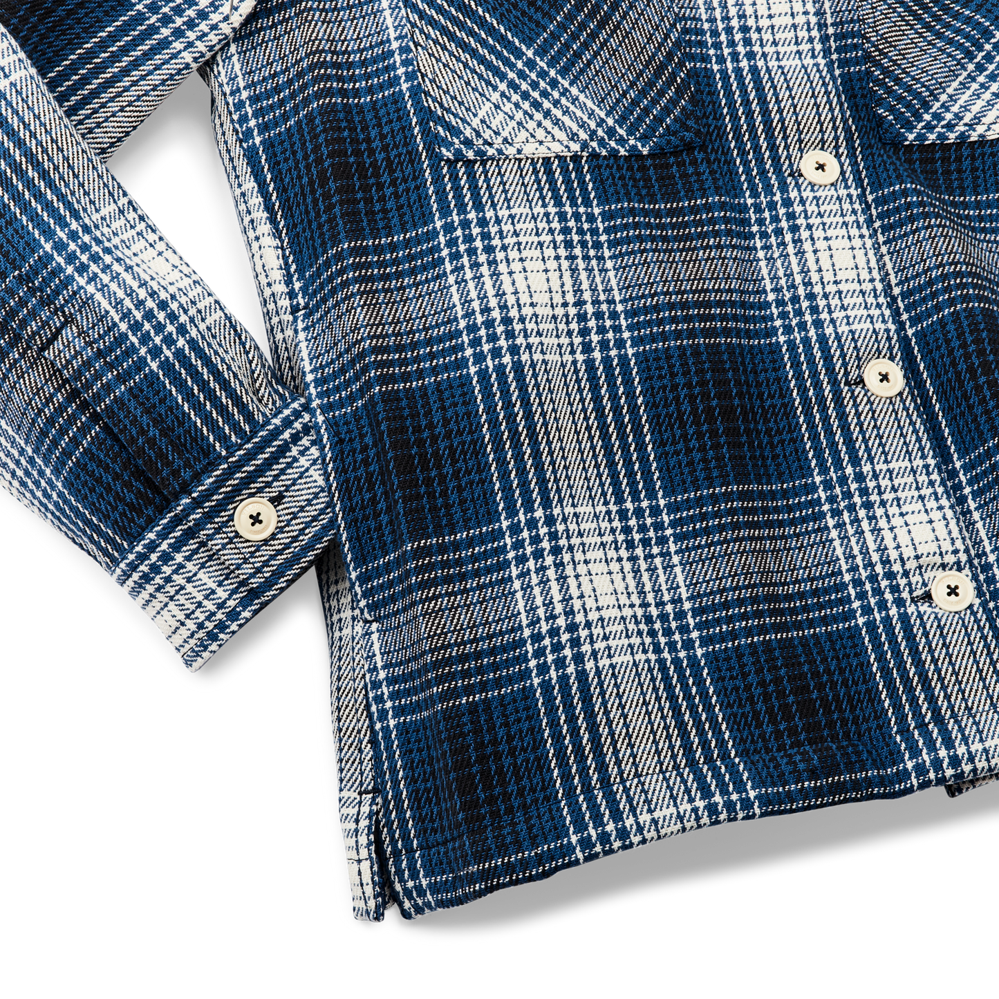 Alternate view of the Filson Women's Deer Island Jac-shirt - Cobalt / Natural Shadow Plaid