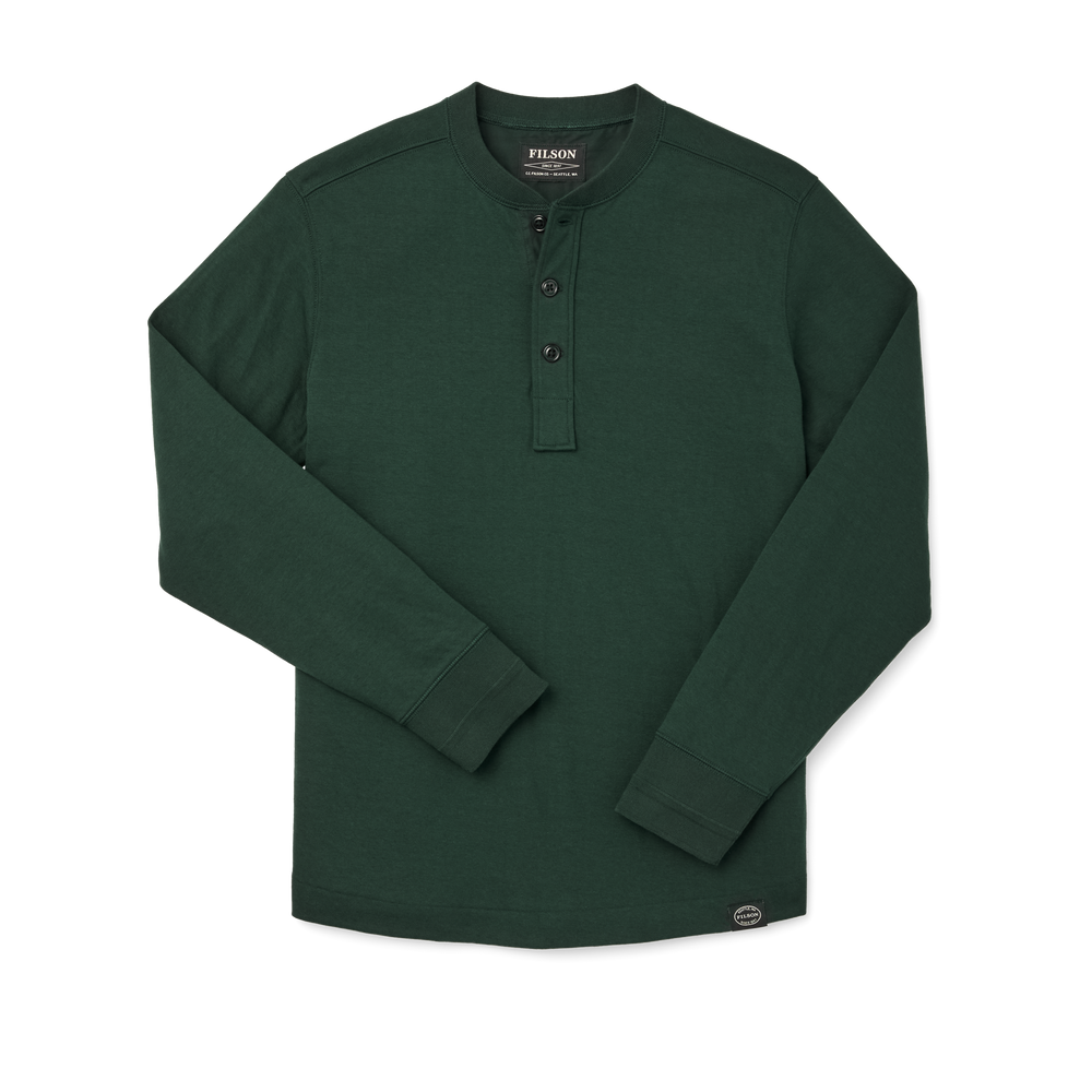Front-facing image of the Filson Double Layer Henley - Fir