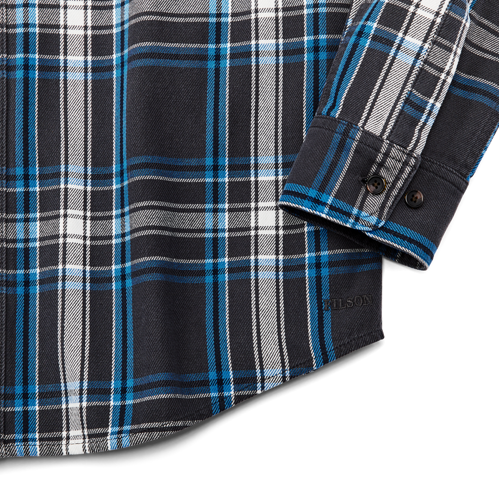 Alternate view of the Filson Vintage Wash Alaskan Guide Shirt - Faded Black / Cobalt