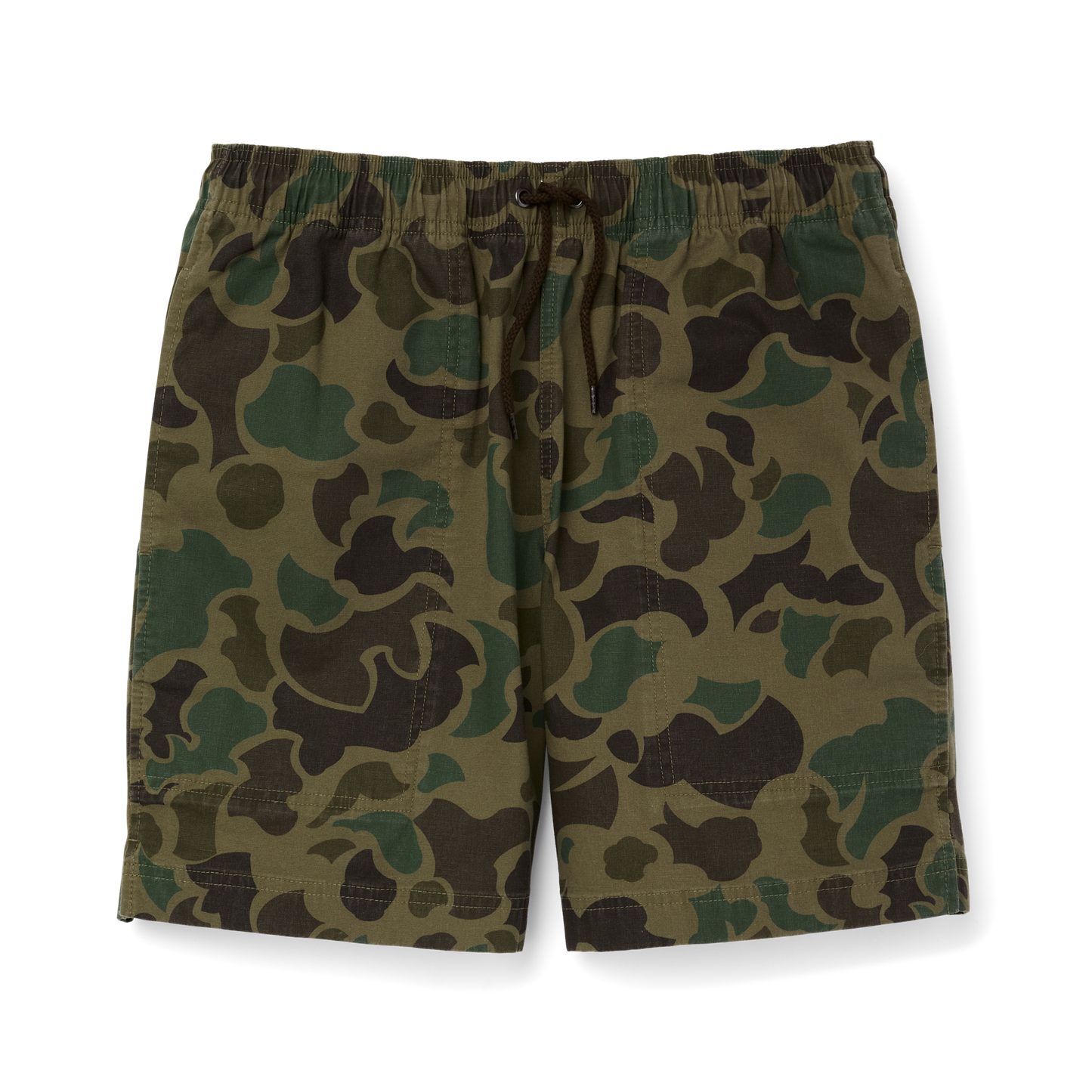 Front-facing image of the Filson Dry Falls Shorts - Surplus Shrub Camo