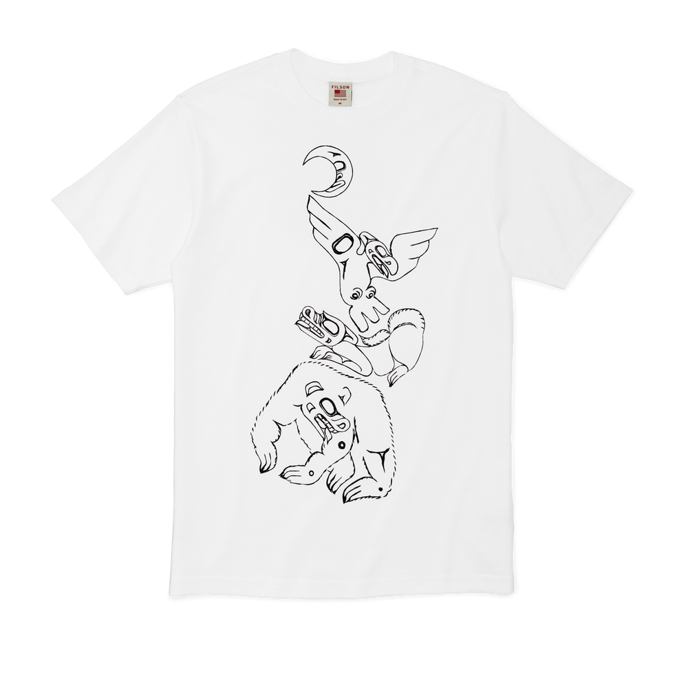 Front-facing image of the Filson Mary Goddard Ranger Graphic T-shirt - Bright White
