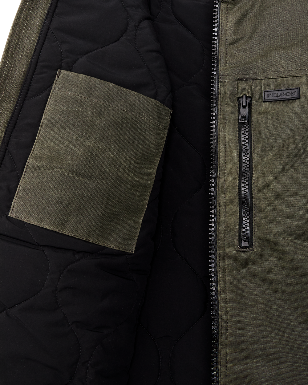 Alternate view of the Filson Tin Cloth Primaloft Vest - Otter Green