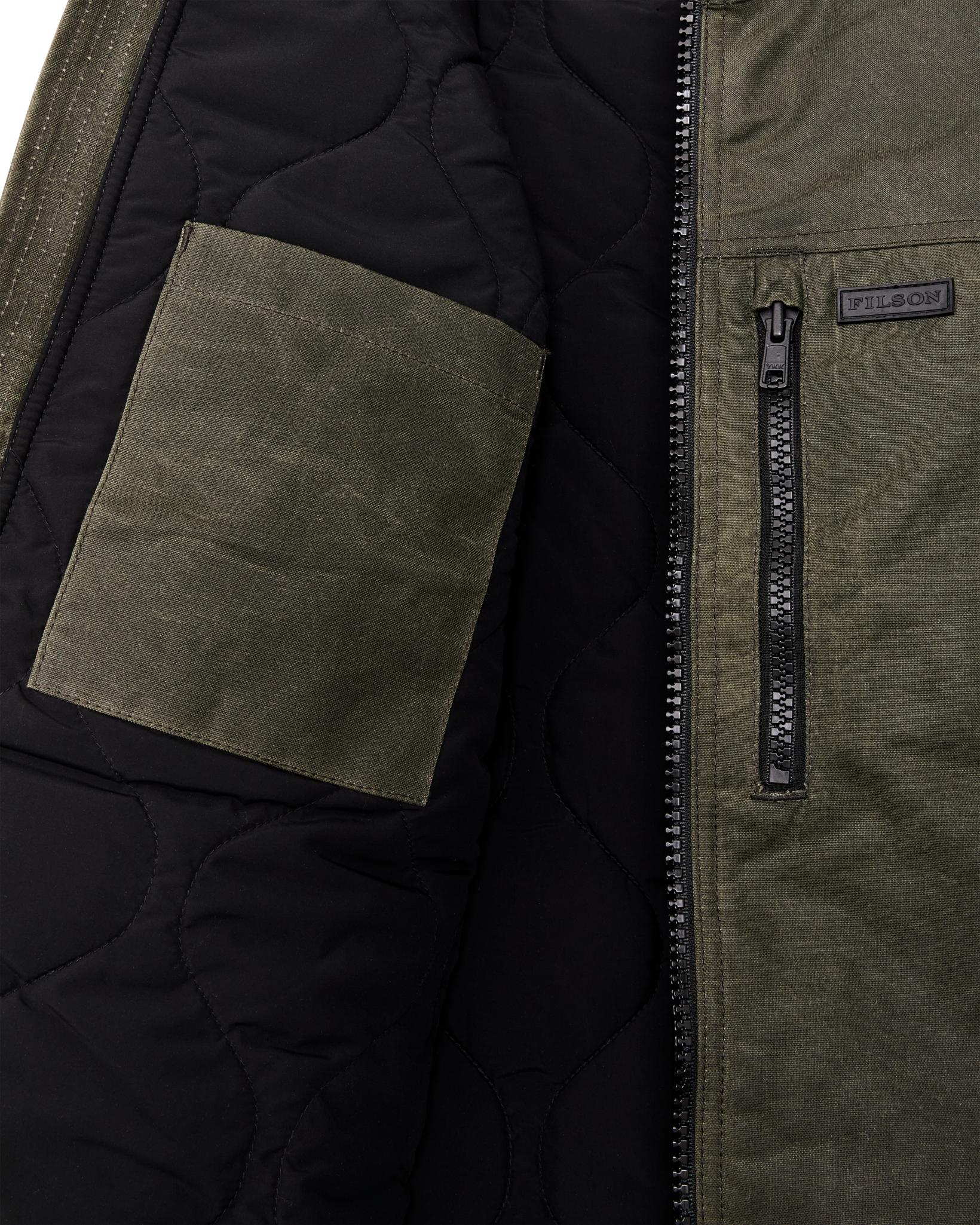 Alternate view of the Filson Tin Cloth Primaloft Vest - Otter Green