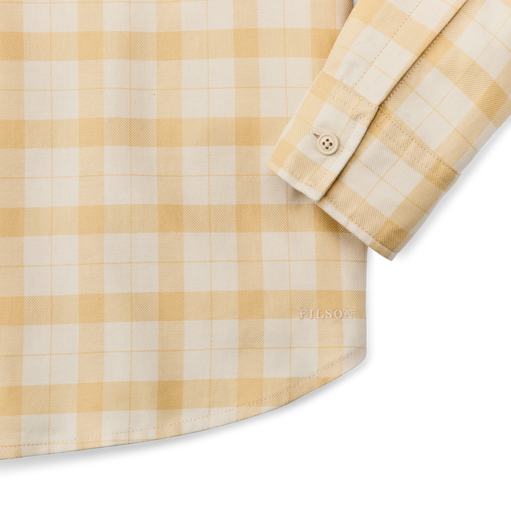 Alternate view of the Filson Women's Light Weight Alaskan Guide Shirt - Ivory / Straw Plaid