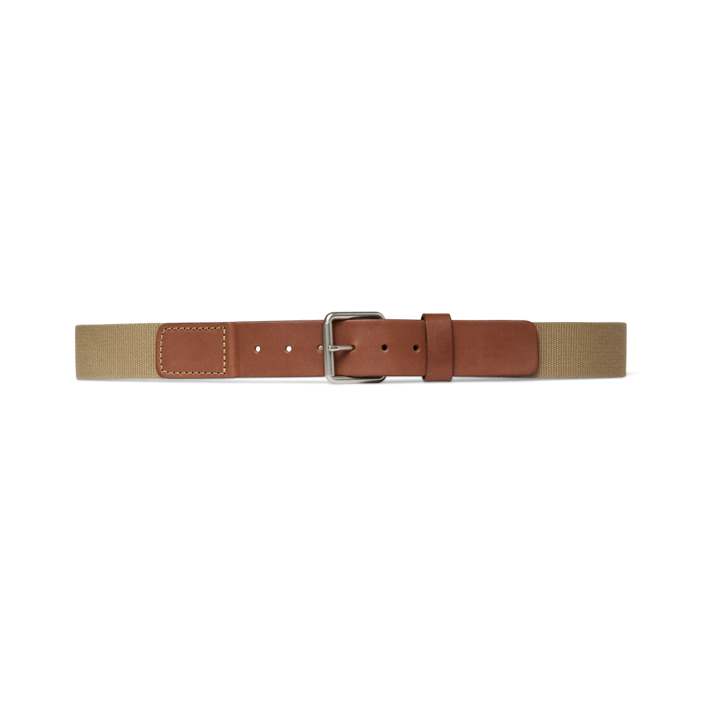 Front-facing image of the Filson Canvas Belt - Tan